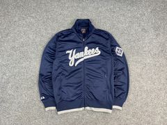 Vintage Majestic New York Yankees Genuine Merch Bomber Satin Jacket Grunge  XXL