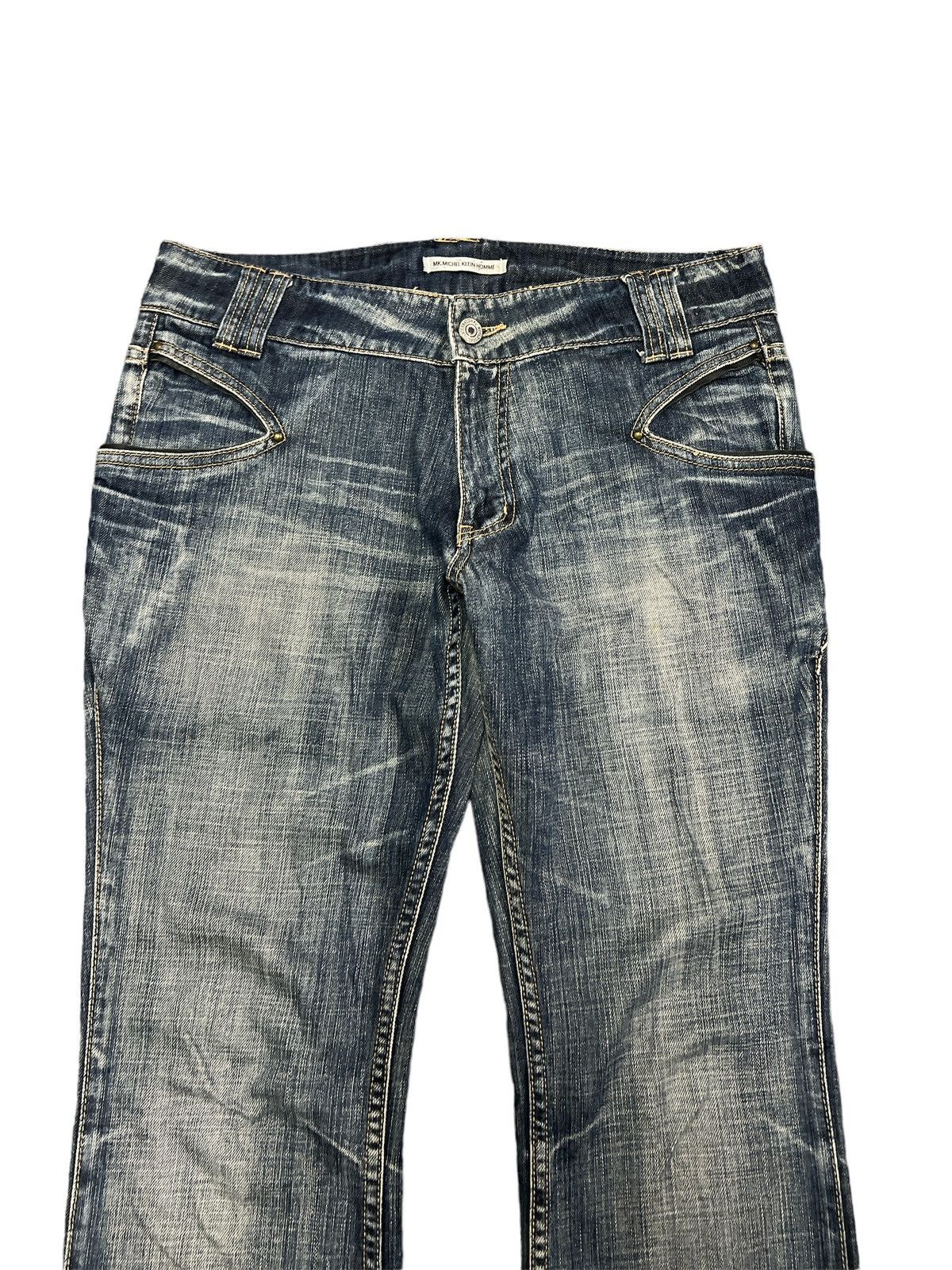 Japanese Brand × Michel Klein FLARED💥MK MICHEL KLEIN HOMME DISTRESSED DENIM PANT Size US 32 / EU 48 - 3 Thumbnail