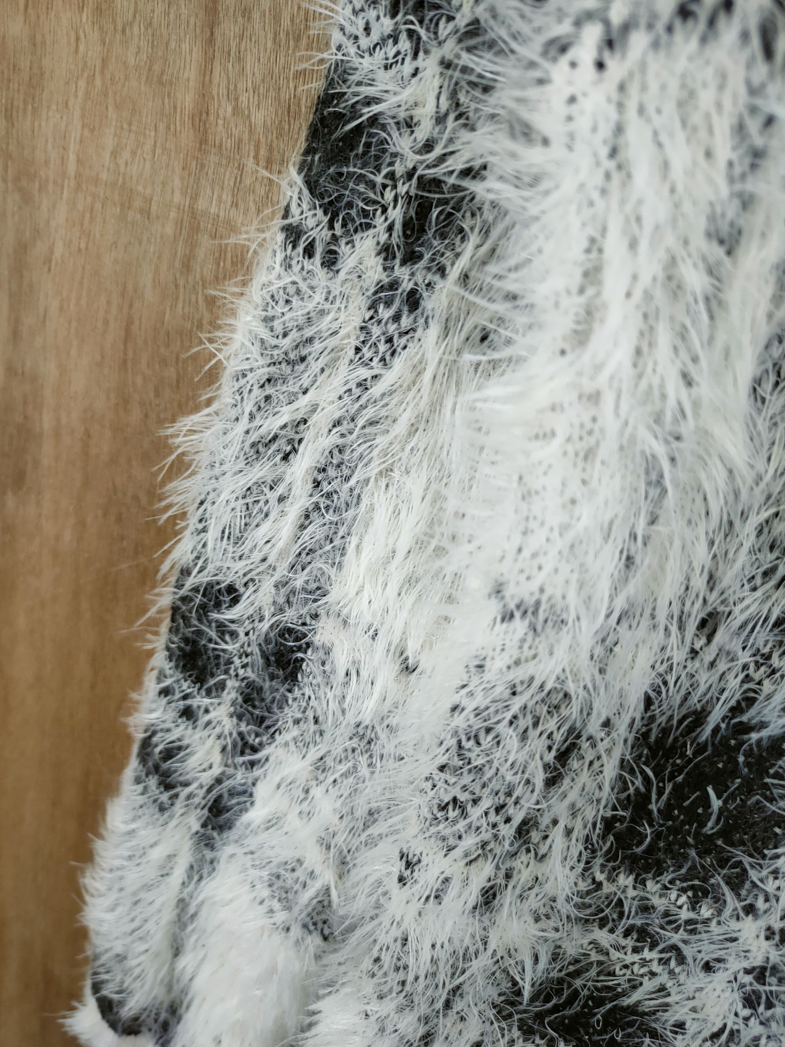 Aran Isles Knitwear D Japan Checkered mohair shaggy fur knitwear #46-983 Size US S / EU 44-46 / 1 - 6 Thumbnail