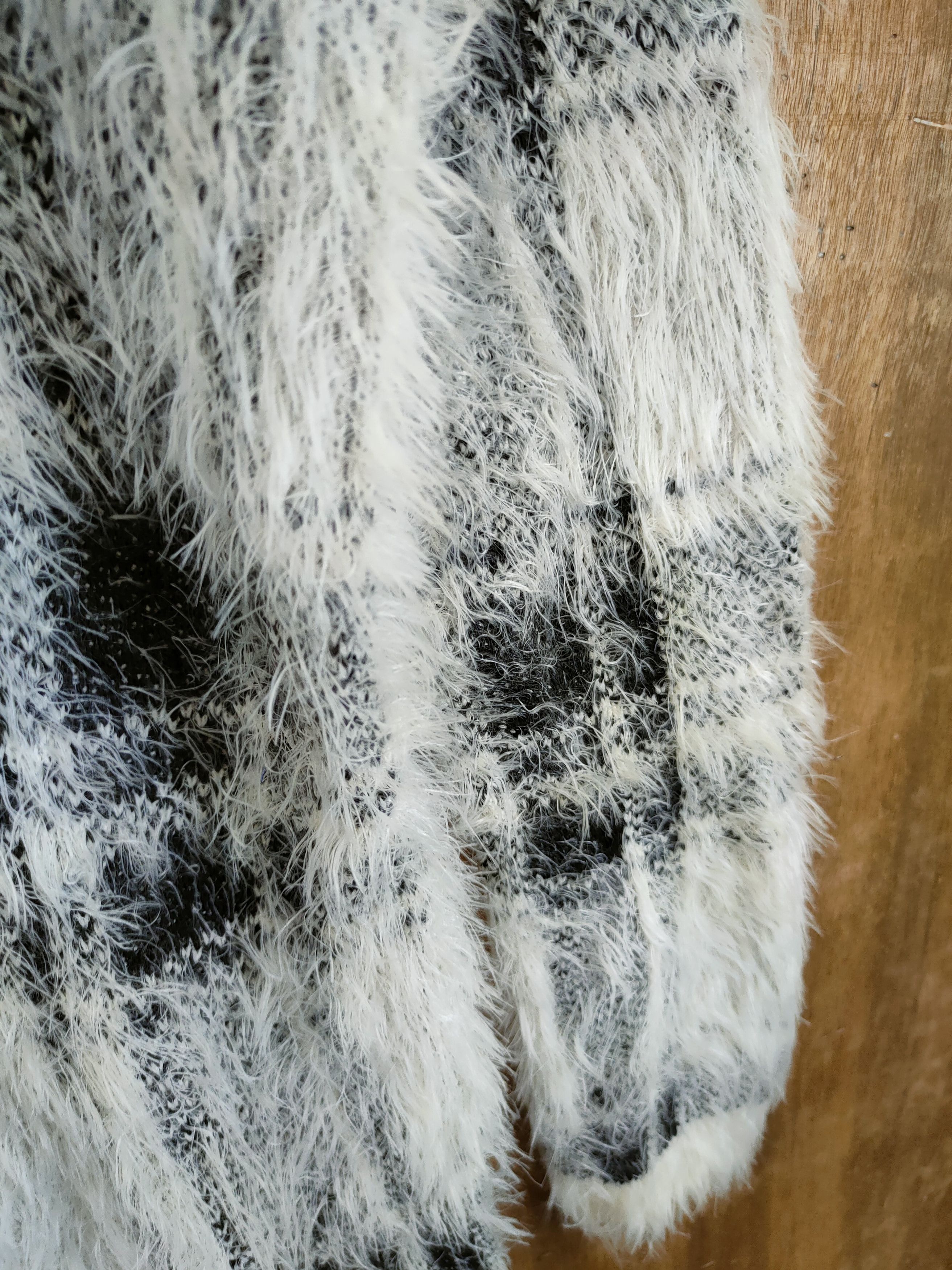 Aran Isles Knitwear D Japan Checkered mohair shaggy fur knitwear #46-983 Size US S / EU 44-46 / 1 - 7 Thumbnail
