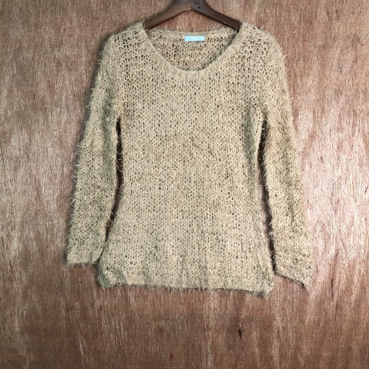 Japanese Brand Frees Shop mesh net crochet Shaggy Fur Mohair Knitwear #6569 Size M / US 6-8 / IT 42-44 - 3 Thumbnail
