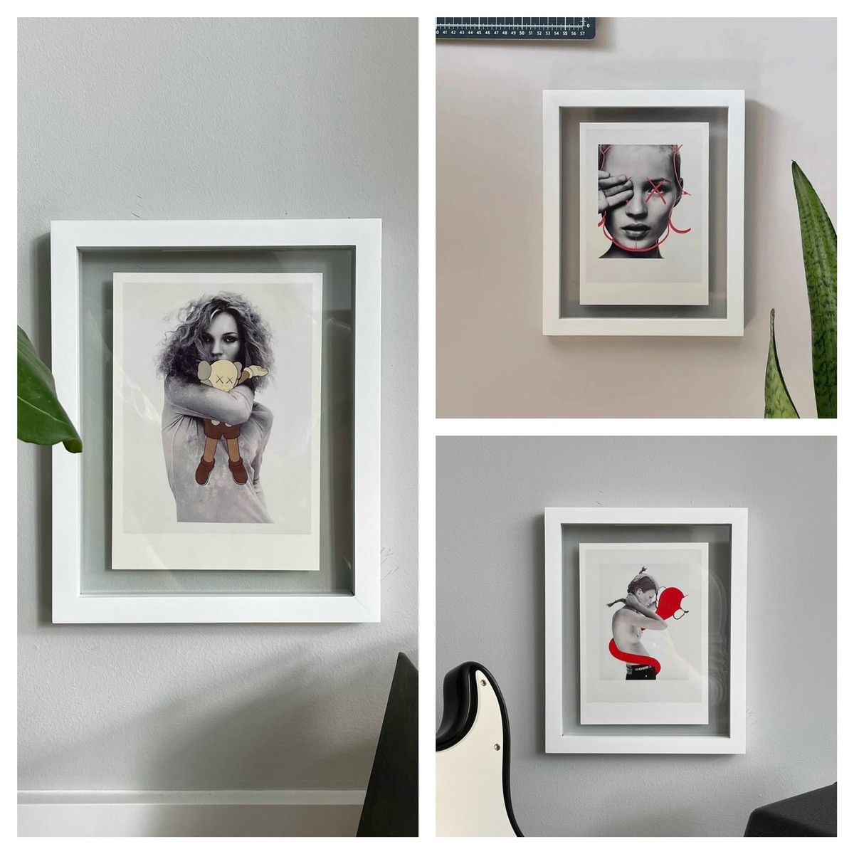 image of Set Of 3 - Kaws X Kate Moss Posters in White, Men's