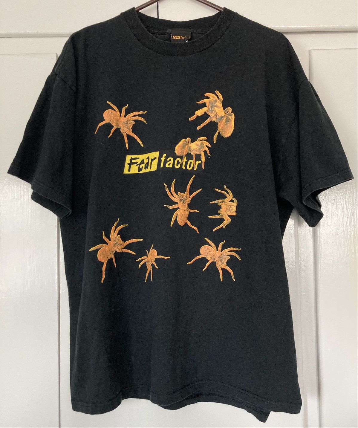 image of Fear Factor Shirt Show Tarantulas Vintage Y2K Horror Promo in Black, Men's (Size XL)