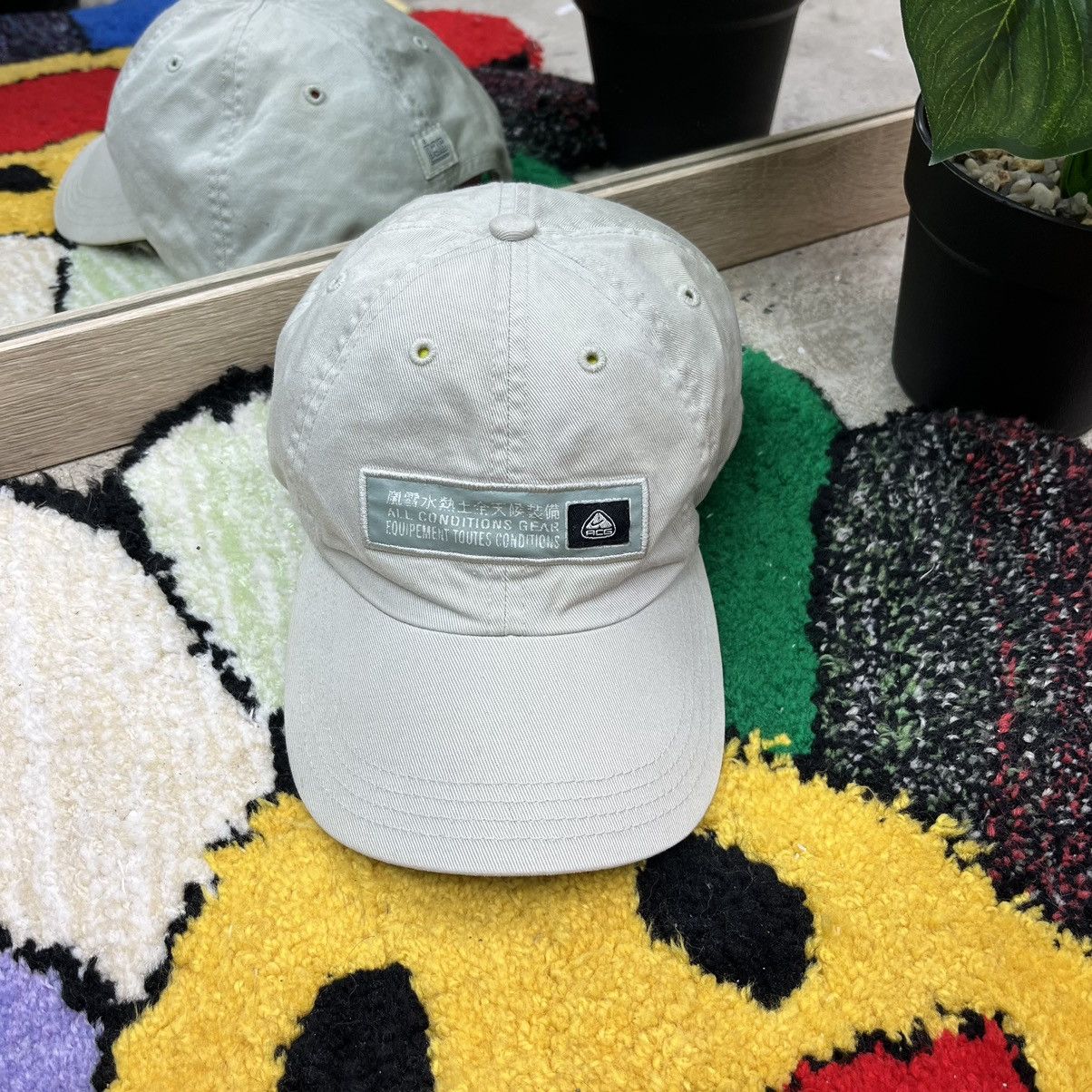 Nike ACG × Vintage NIKE ACG ARCHIVE Y2K RARE VINTAGE CREAM CAP 1990s - № 4016 Size ONE SIZE - 2 Thumbnail