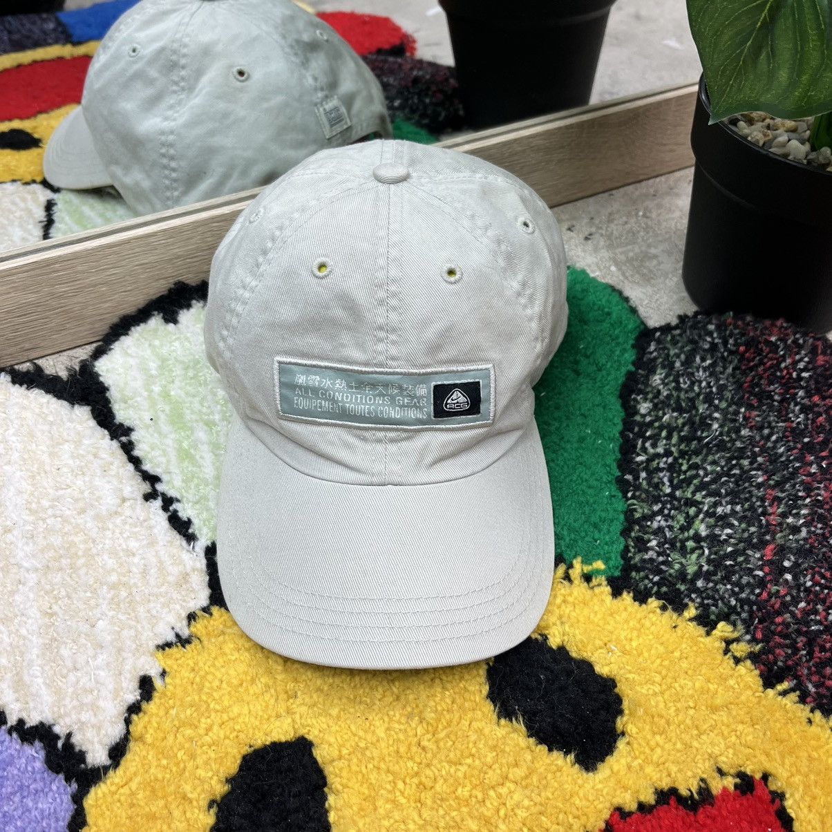 Nike ACG × Vintage NIKE ACG ARCHIVE Y2K RARE VINTAGE CREAM CAP 1990s - № 4016 Size ONE SIZE - 1 Thumbnail