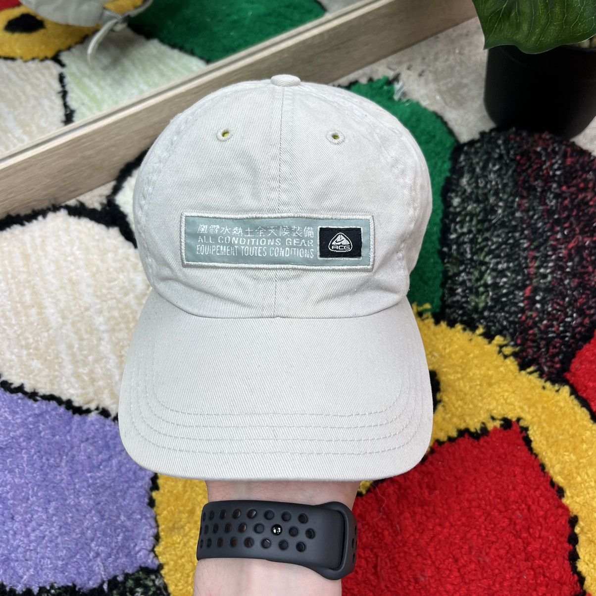 Nike ACG × Vintage NIKE ACG ARCHIVE Y2K RARE VINTAGE CREAM CAP 1990s - № 4016 Size ONE SIZE - 3 Thumbnail
