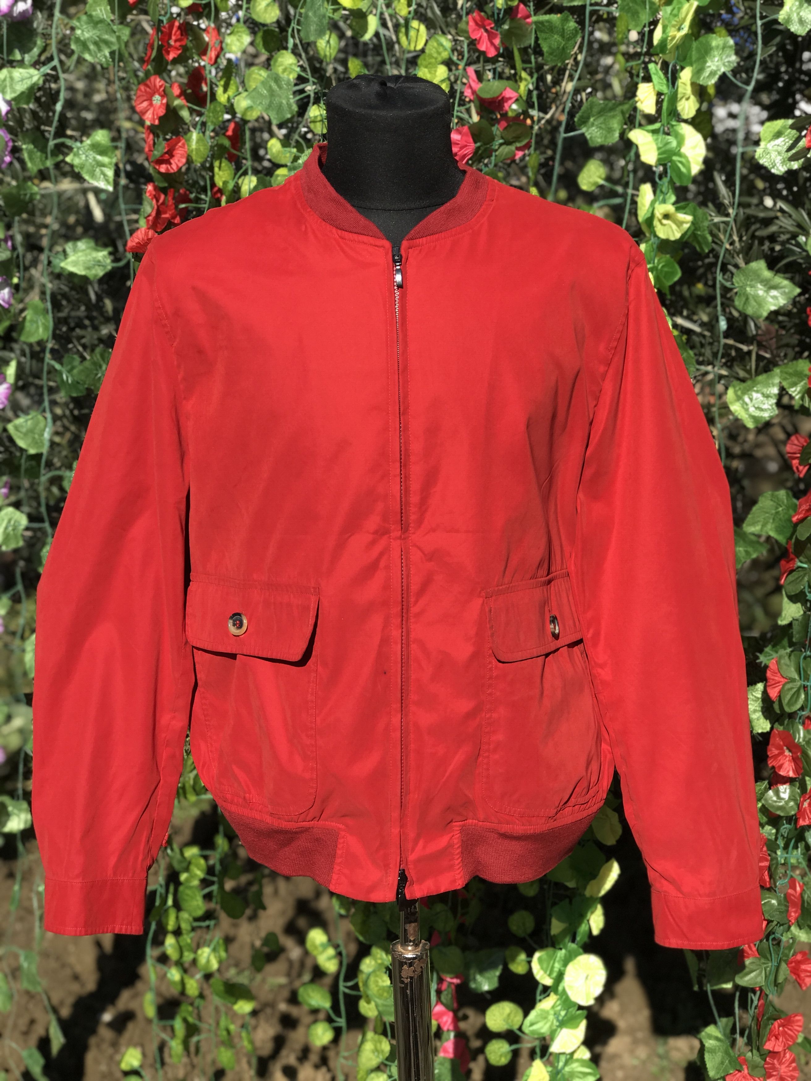 image of Herno Full Zip Bomber Belseta Ps Microfiber Size 54 L 52 3 in Red, Men's