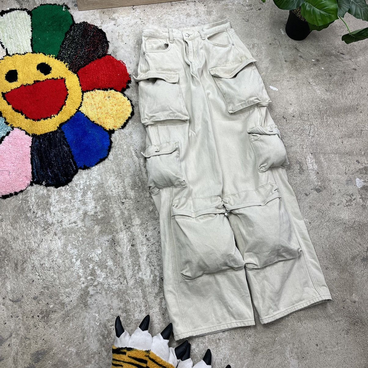 Japanese Brand BAGGY MULTIPOCKET BONDAGE UTILITY CARGO PANTS Y2K - № 3023 Size US 32 / EU 48 - 3 Thumbnail