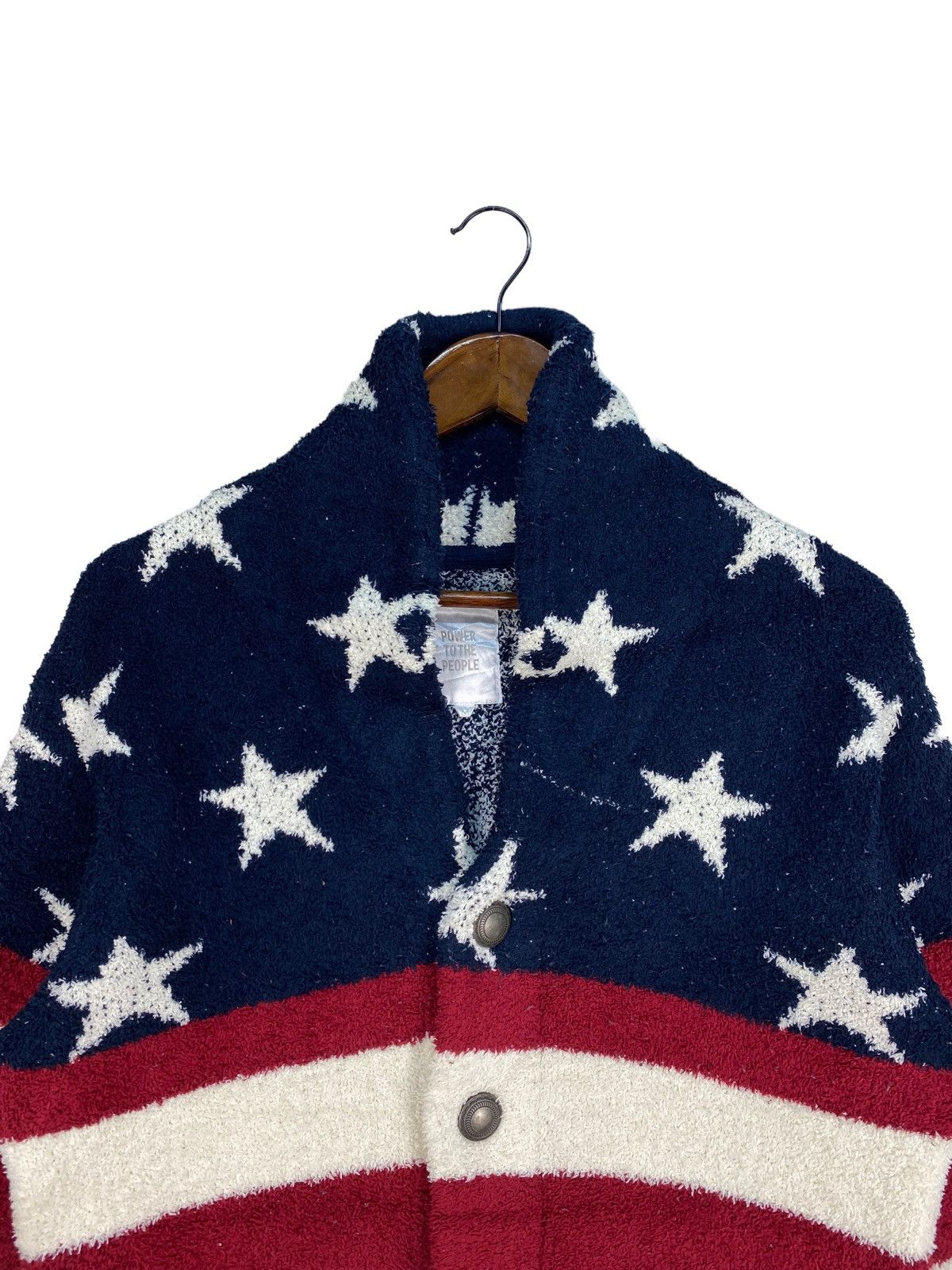 Vintage Power To The People USA Flag Fleece Knitwear Size US M / EU 48-50 / 2 - 2 Thumbnail