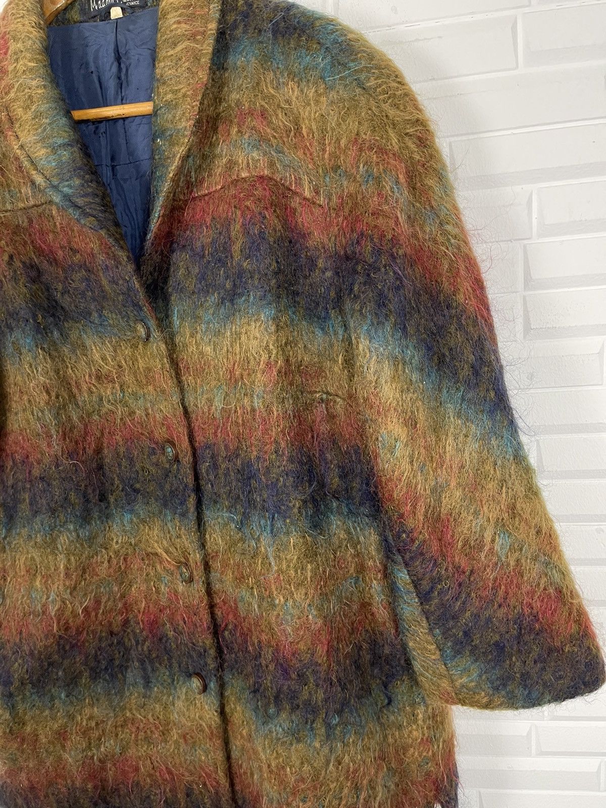 Designer VINTAGE MOHAIR HAIRY JACKET STRIPES PARIS DESIGNER Size US M / EU 48-50 / 2 - 3 Thumbnail