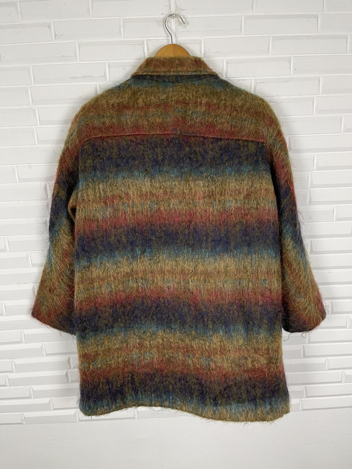 Designer VINTAGE MOHAIR HAIRY JACKET STRIPES PARIS DESIGNER Size US M / EU 48-50 / 2 - 5 Thumbnail