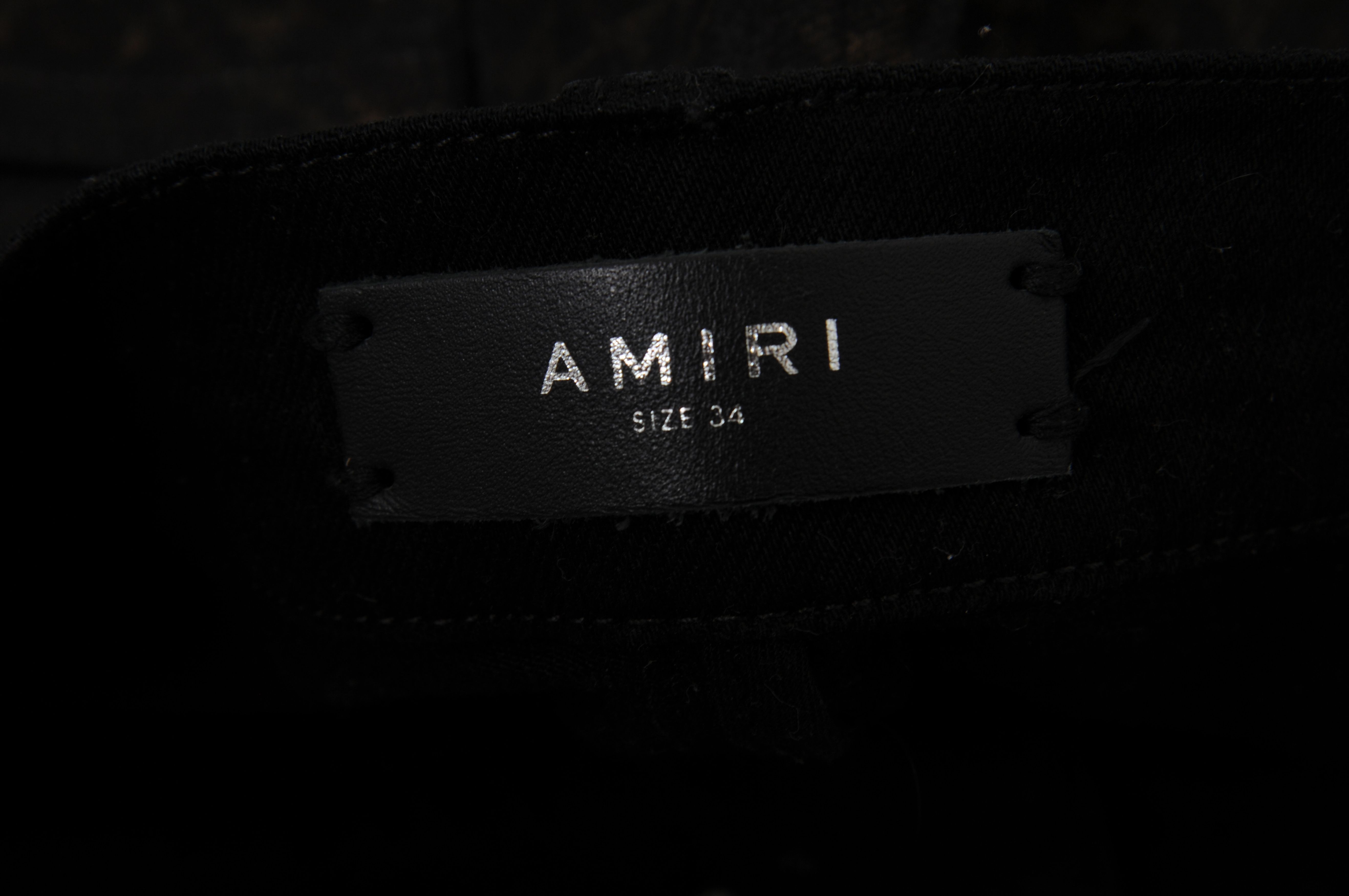 Amiri Leopard Print Broken Knee Distressed Stretch Denim Jeans Size US 34 / EU 50 - 6 Thumbnail