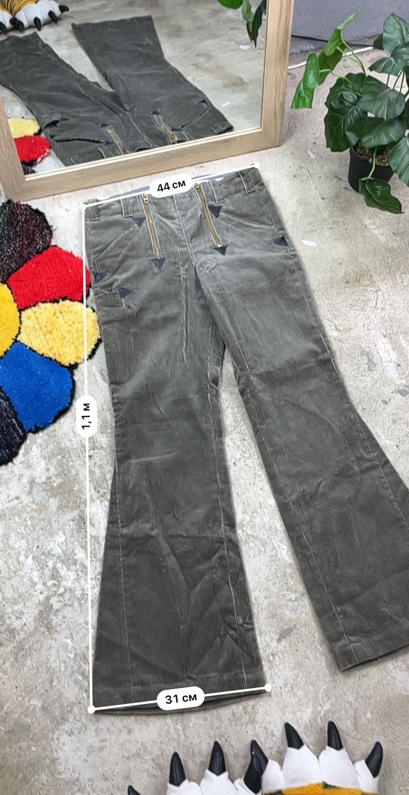 Vintage BAGGY FLARE CORDUROY ARCHIVE UTILITY HEAVY PANTS - № 3024 Size US 34 / EU 50 - 10 Thumbnail