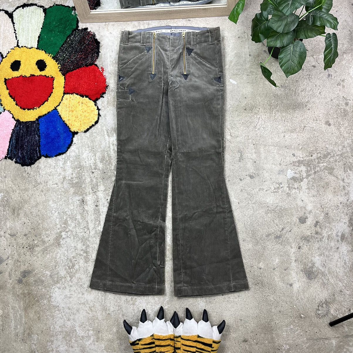 Vintage BAGGY FLARE CORDUROY ARCHIVE UTILITY HEAVY PANTS - № 3024 Size US 34 / EU 50 - 2 Thumbnail