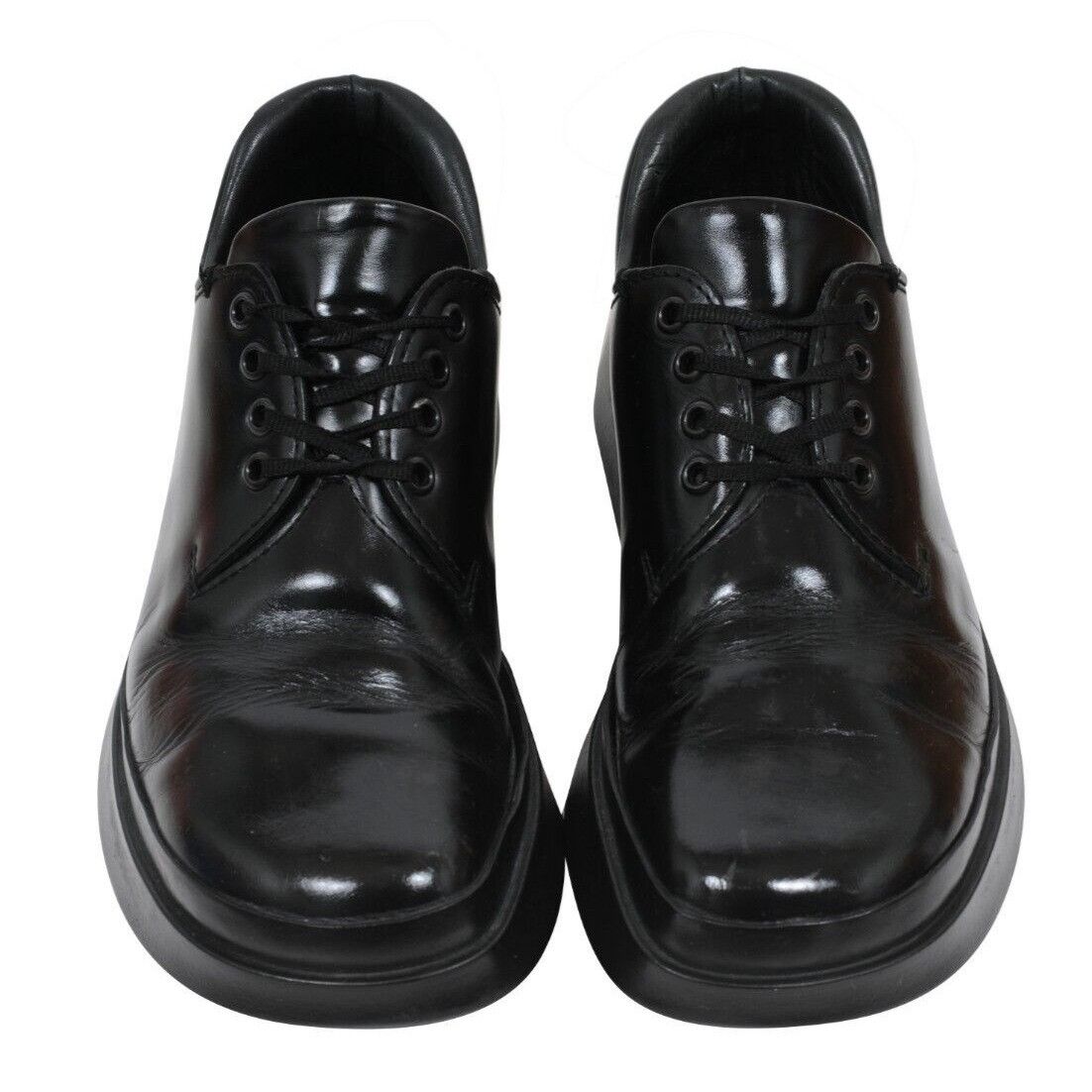 Prada Black Leather Lace Up AW99 Derby Chunky Runway - 01686 Size US 7.5 / EU 40-41 - 11 Thumbnail
