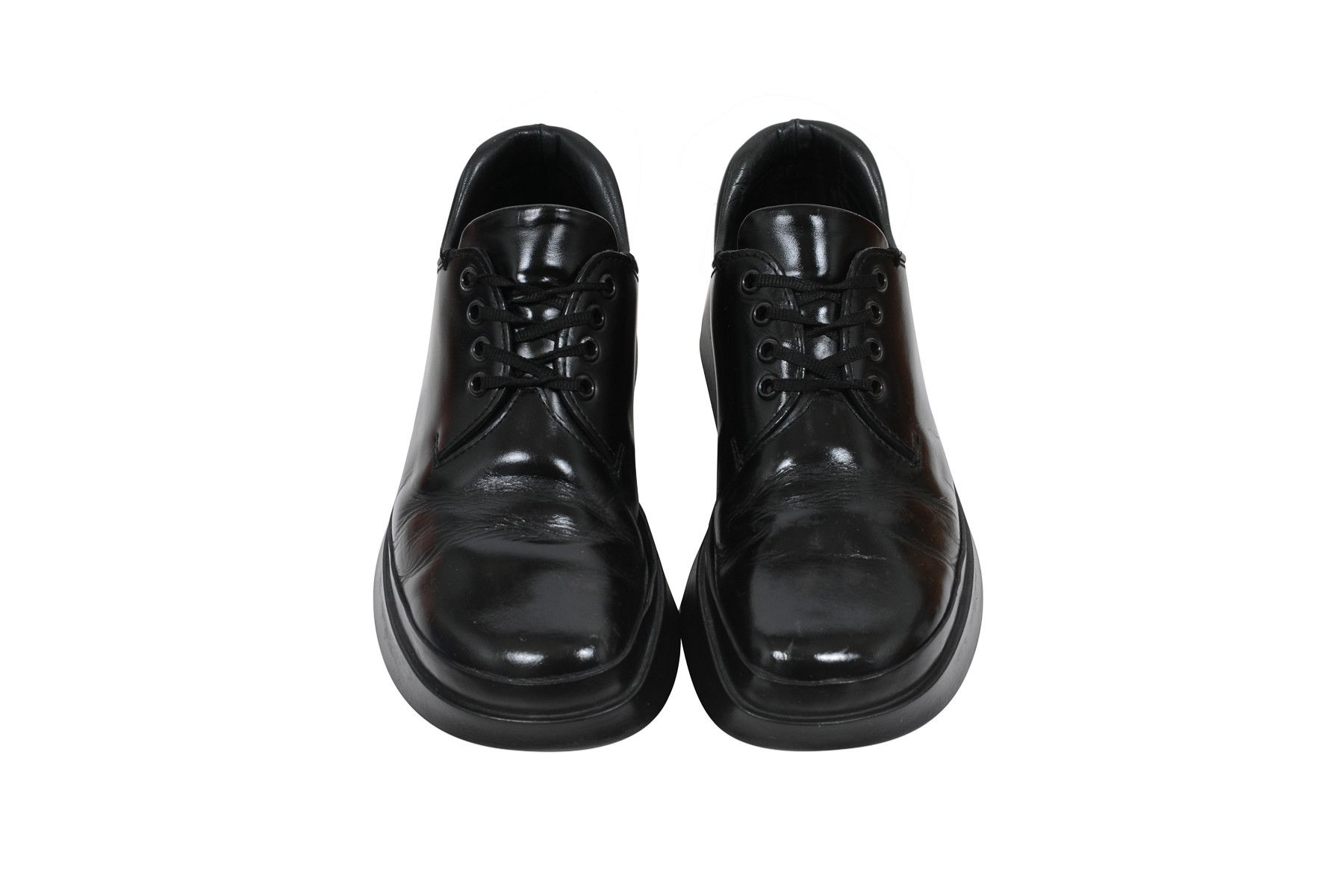 Prada Black Leather Lace Up AW99 Derby Chunky Runway - 01686 Size US 7.5 / EU 40-41 - 1 Thumbnail