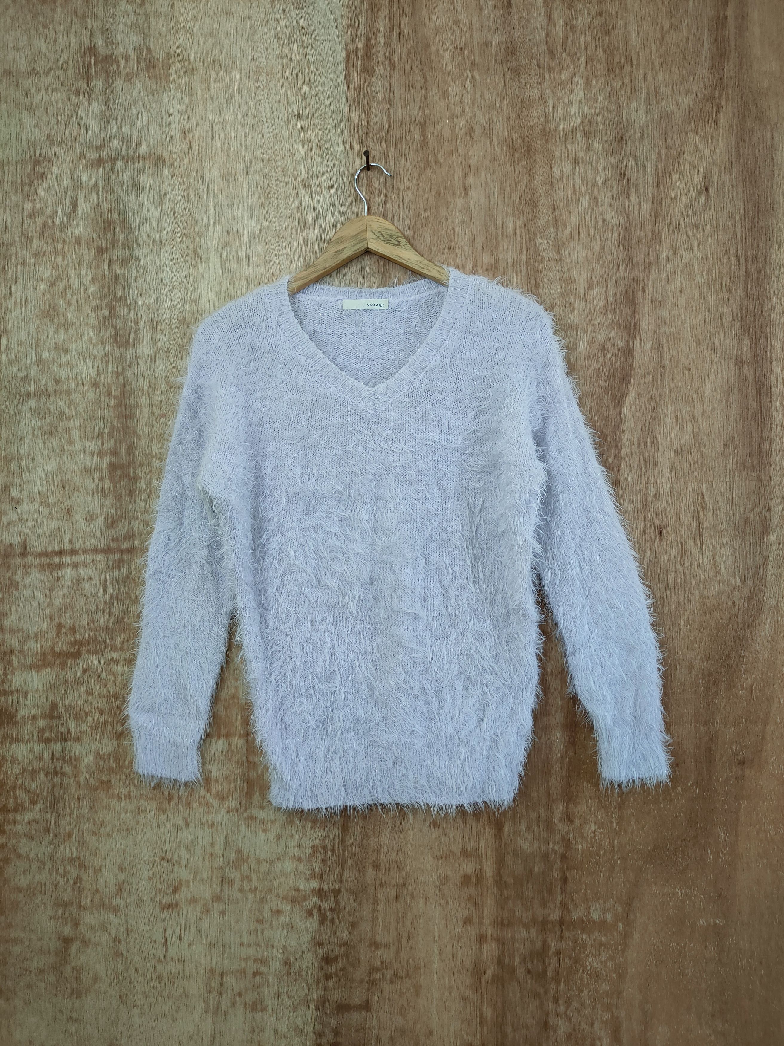 image of Homespun Knitwear Shoo La Rue Mohair Knitwear Fur Shag Shaggy Japan 46-438 in White, Women's (Size 