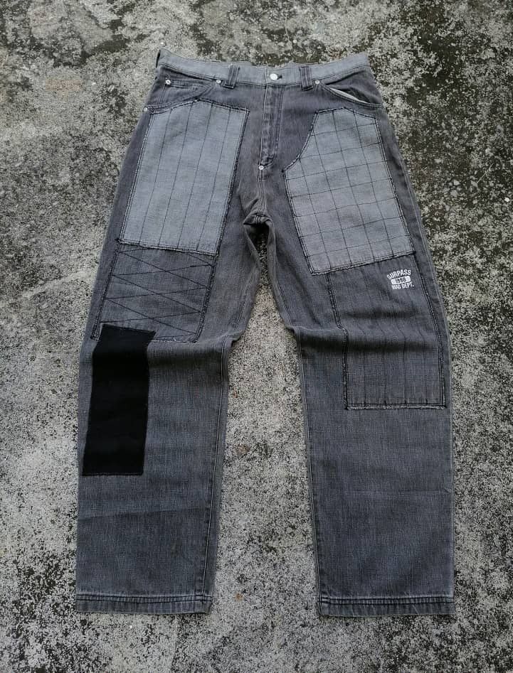 Japanese Brand Surpass Patchwork Denim Jeans Size US 37 - 1 Thumbnail