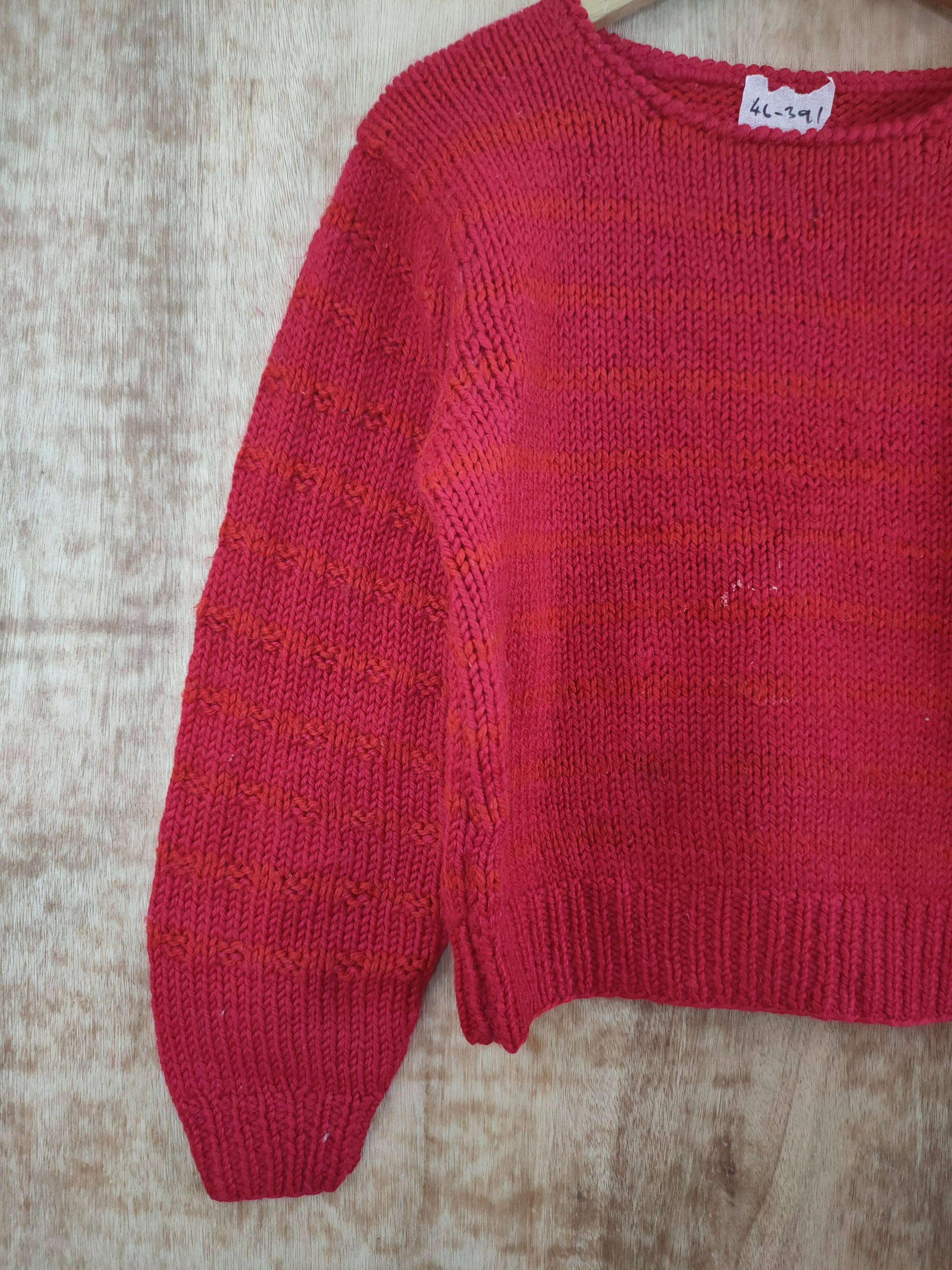 Aran Isles Knitwear DL Handmade Red mohair cable knitwear kurt cobain #46-391 Size US M / EU 48-50 / 2 - 2 Thumbnail