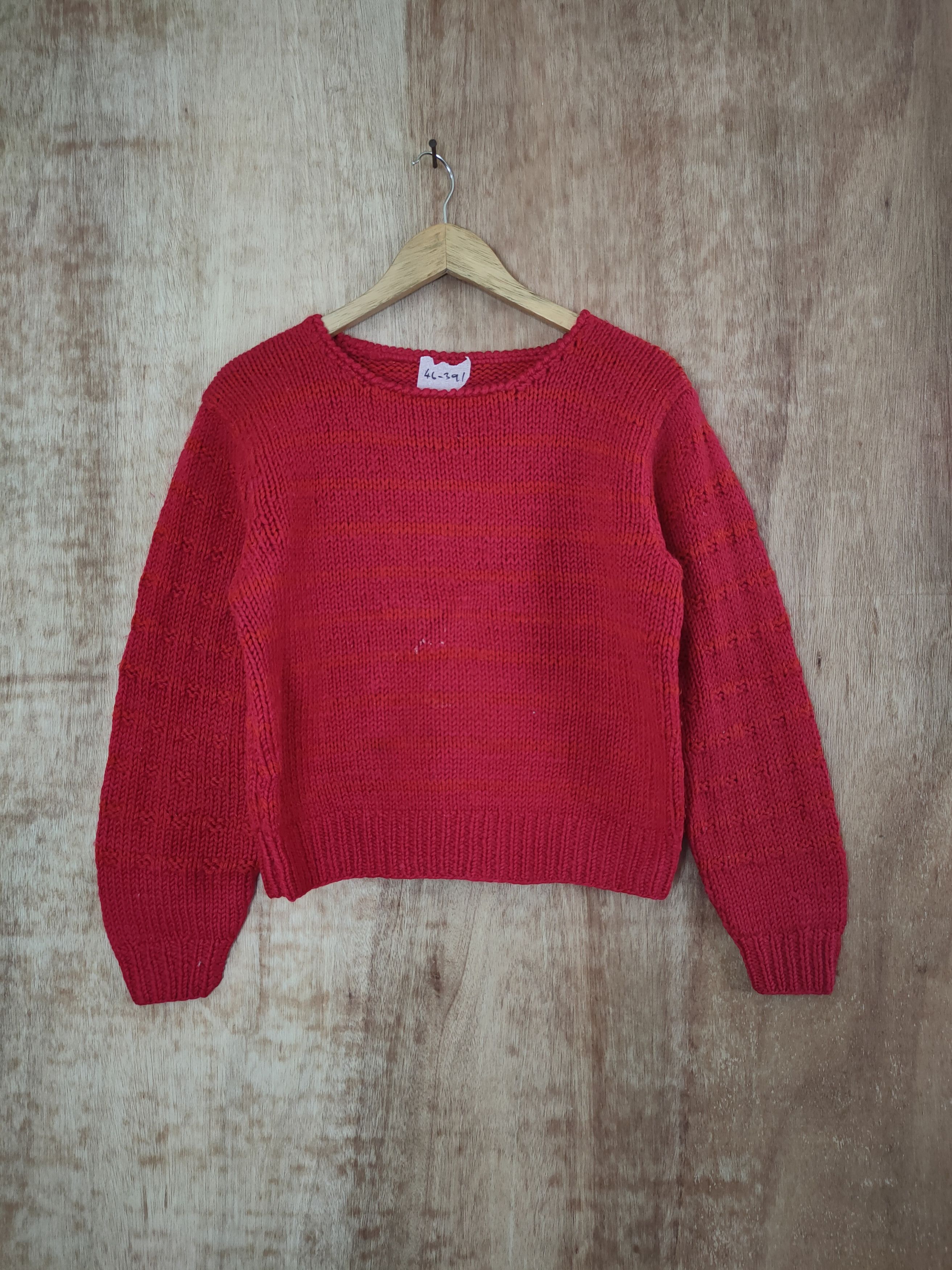 Aran Isles Knitwear DL Handmade Red mohair cable knitwear kurt cobain #46-391 Size US M / EU 48-50 / 2 - 1 Thumbnail