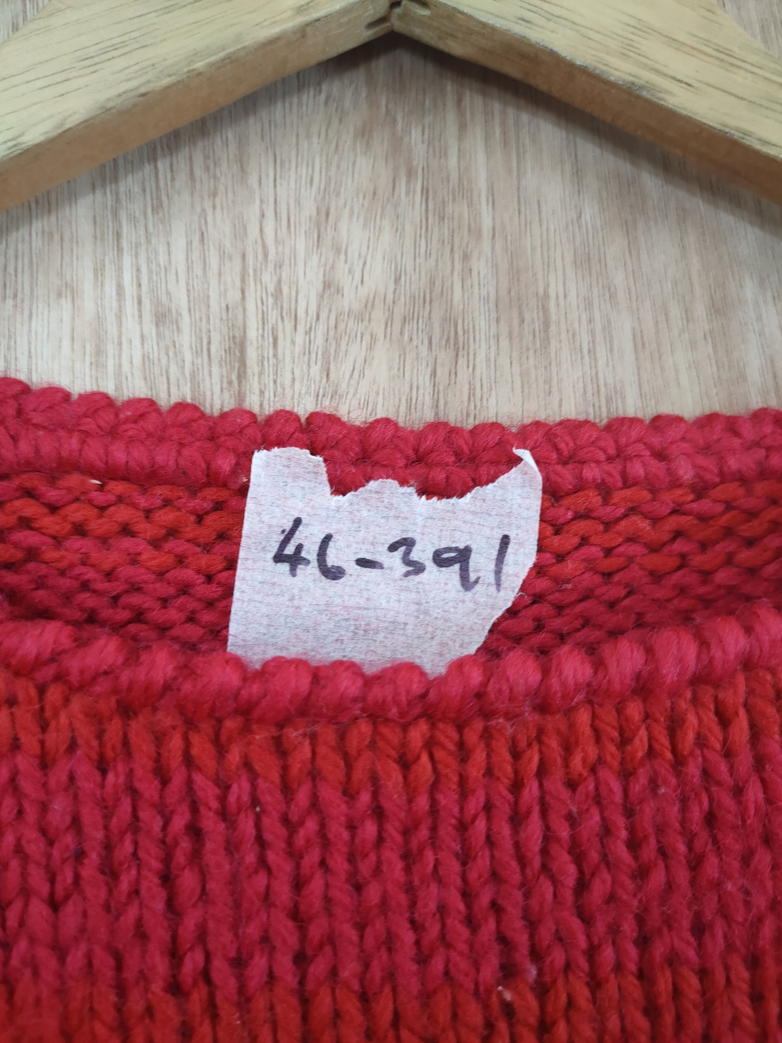Aran Isles Knitwear DL Handmade Red mohair cable knitwear kurt cobain #46-391 Size US M / EU 48-50 / 2 - 4 Thumbnail