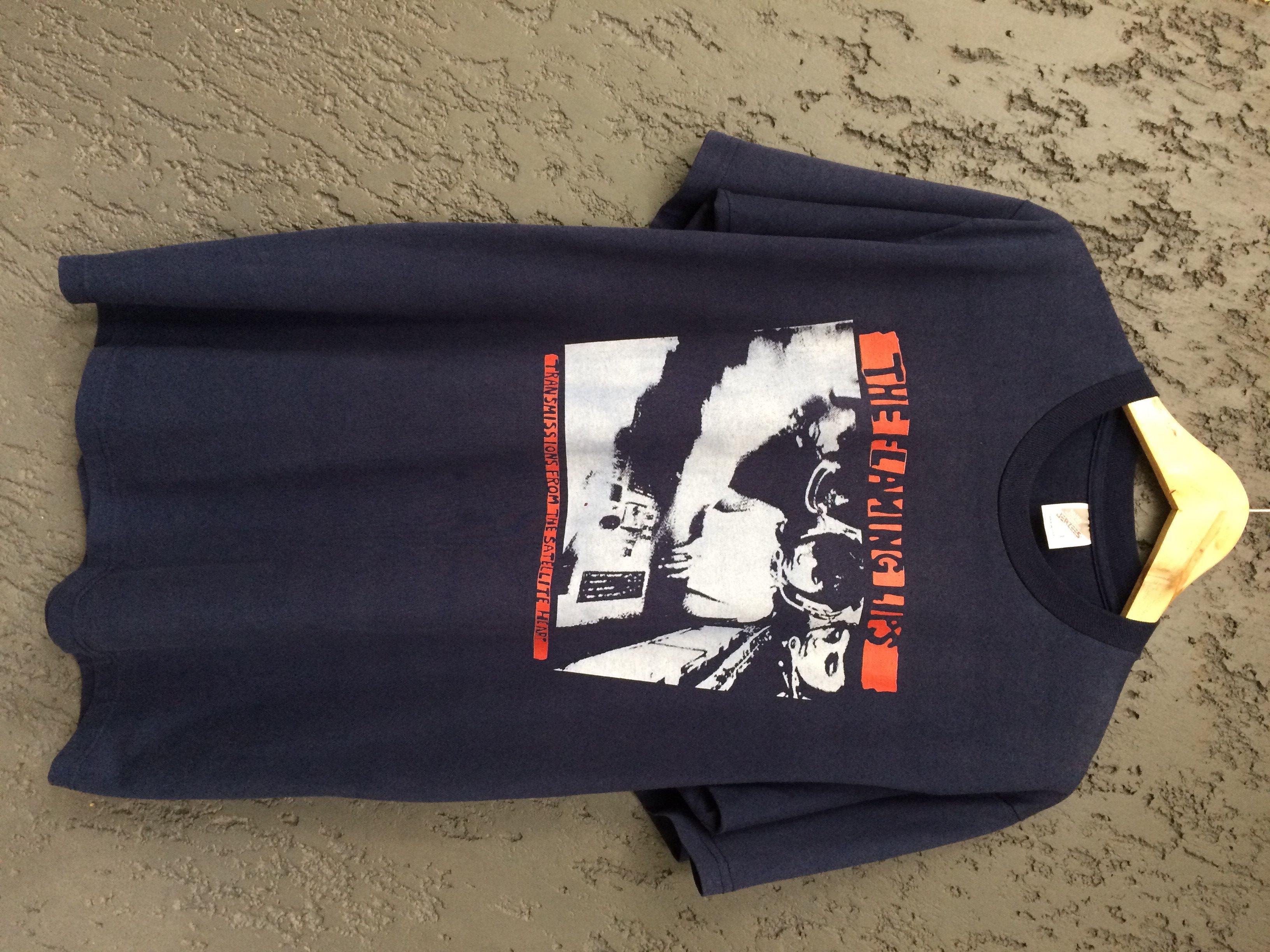 image of Band Tees x Vintage The Flaming Lips Transmissions From The Satellite Heart in Navy (Size Large)