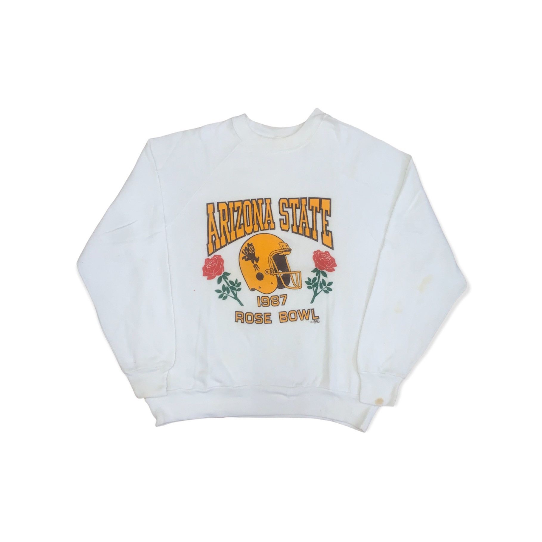 image of Nfl x Rosebowl Vintage Arizona State Rose Bowl 1987 Sweatshirts in White, Men's (Size XL)