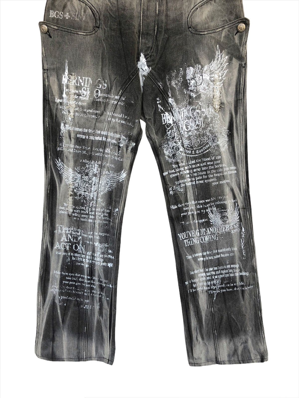 Yasuyuki Ishii Berning Sho 🇯🇵 Junya Poem Anarchy Statement Jeans Denim Size US 29 - 4 Thumbnail
