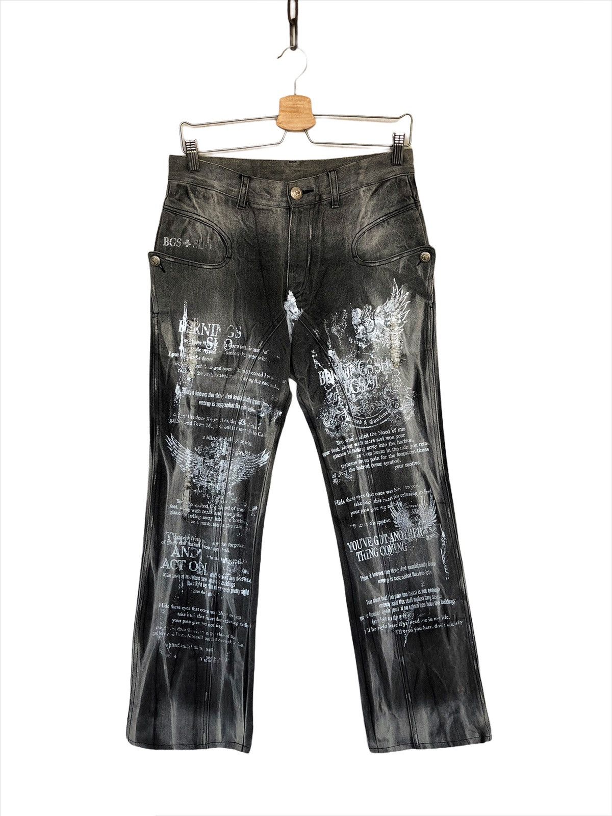 【BERNINGS-SHO】 Design flare denim pants Berning Sho Jeans | Grailed