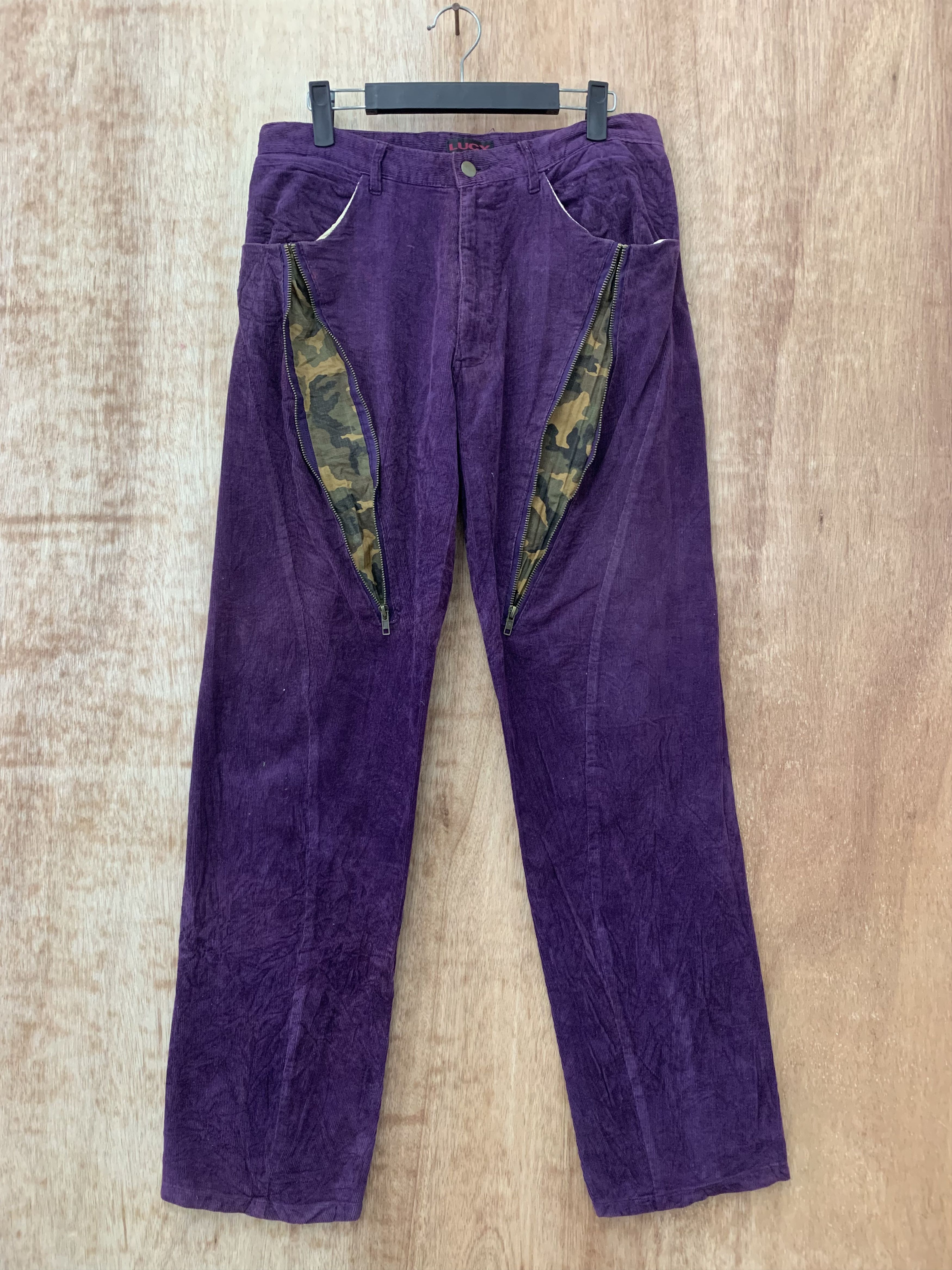 Japanese Brand Conduroy Lucy Zipper Style Japanese Branded Streetwear Pant Size US 30 / EU 46 - 1 Thumbnail