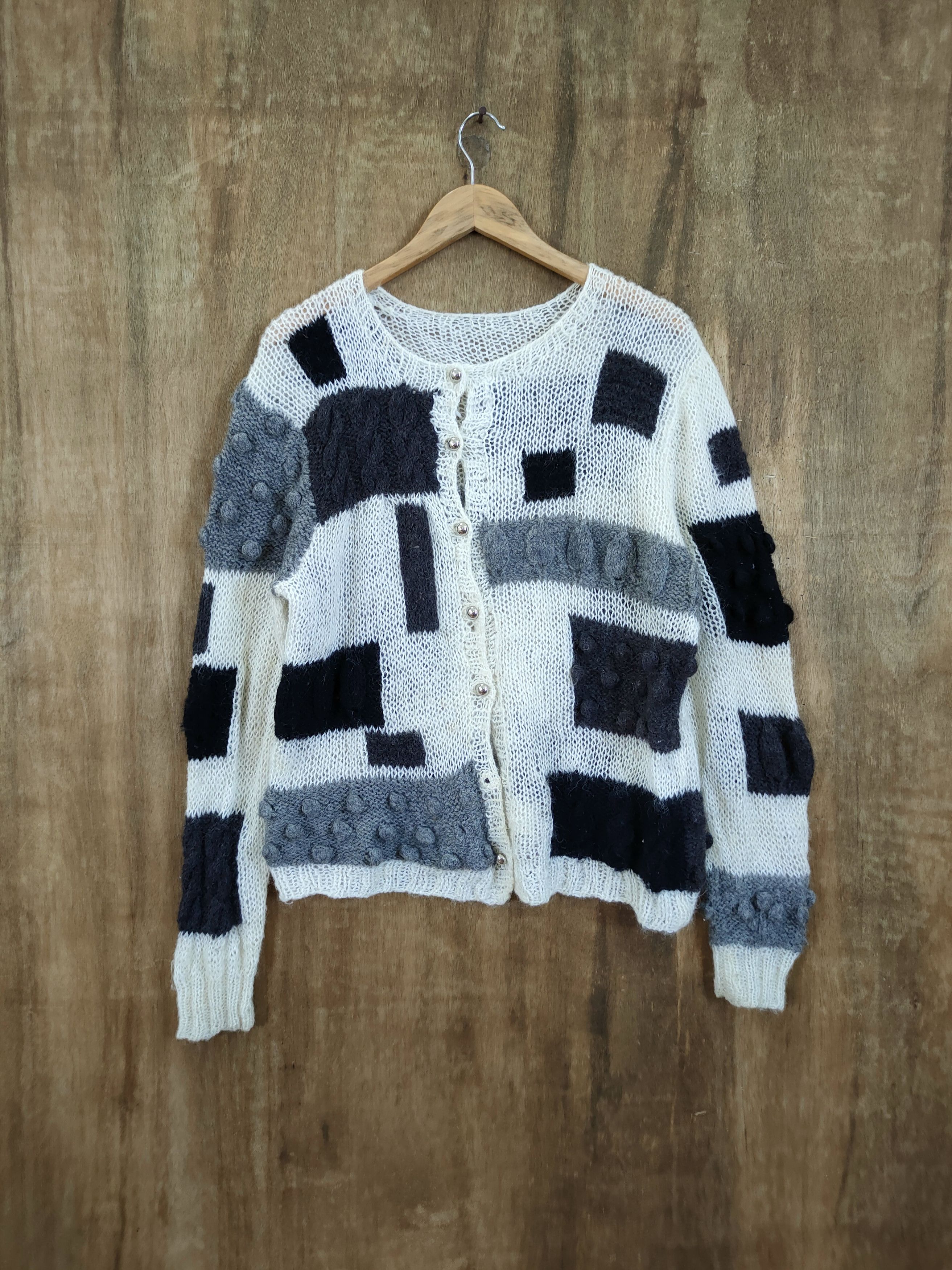DL Japan thin mohair crochet meshnet patch knitwear #46-815