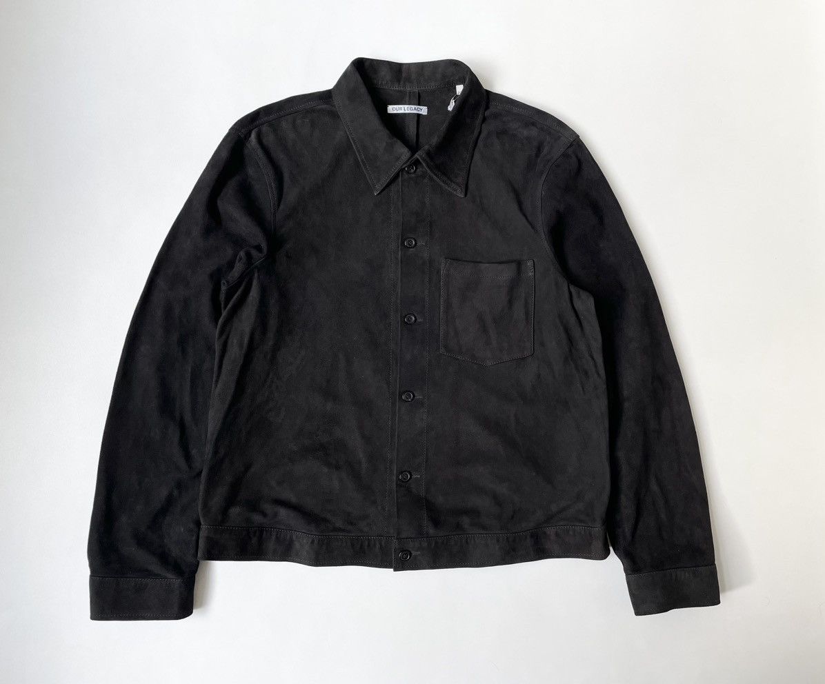 image of Our Legacy A/w 20 Black Suede Over Shirt, Men's (Size Medium)