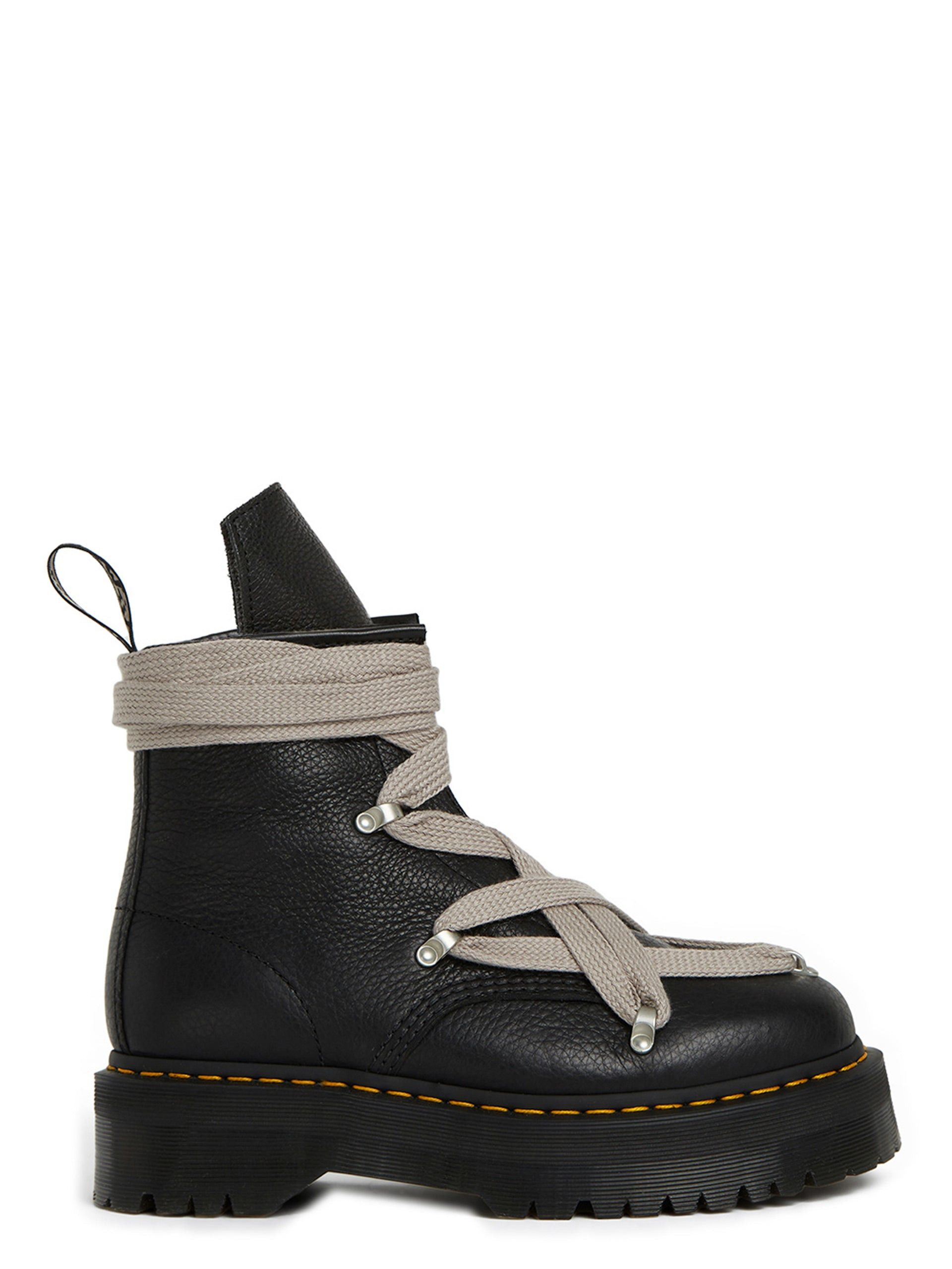 image of Rick Owens Dr Doc Martens Jumbo Hex Pentagram Lace Quad Sole Shoes in Black, Men's (Size 11)