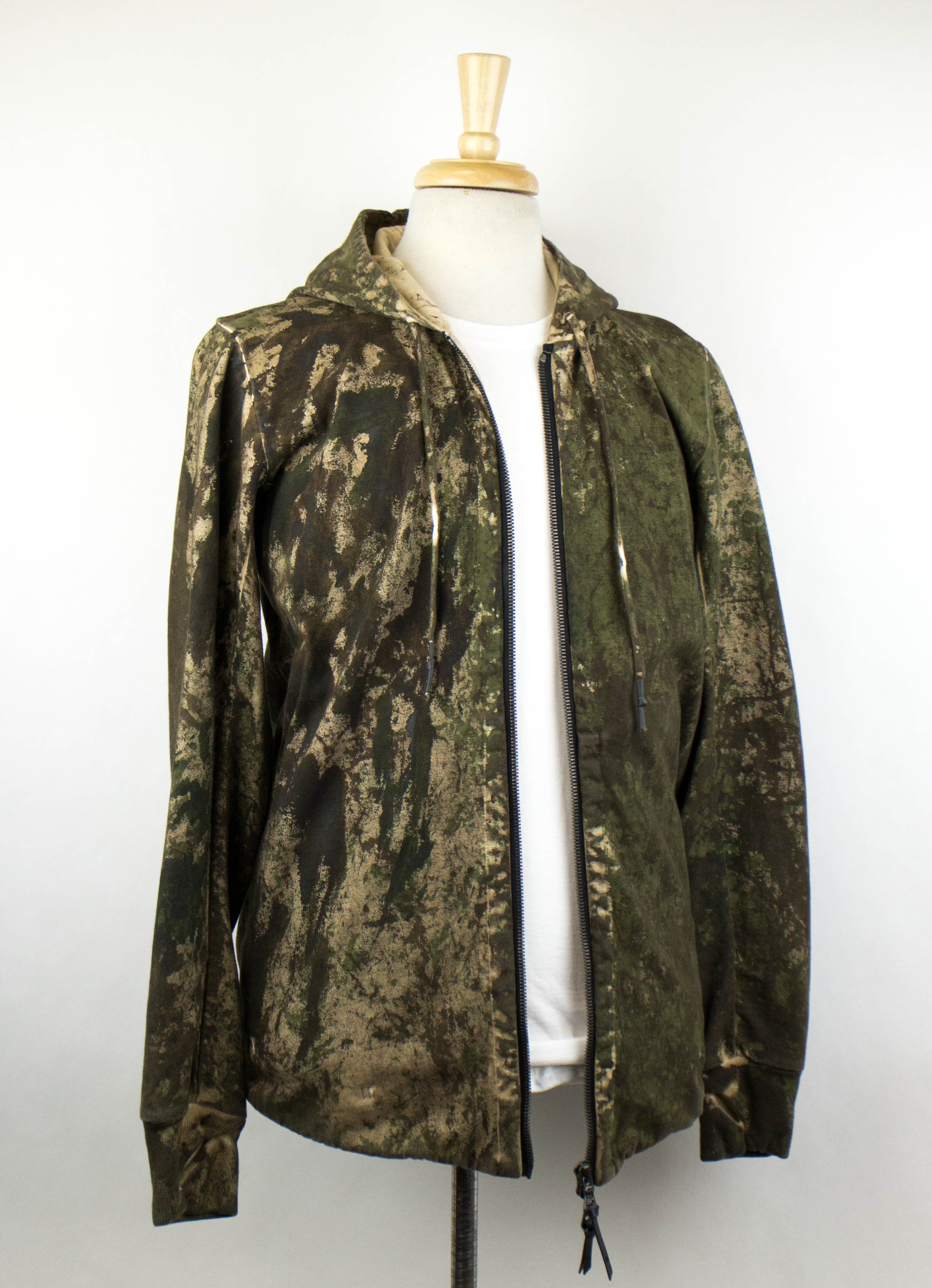 11 By Boris Bidjan Saberi Green Cotton Camouflage Hooded Sweater Size L Size US L / EU 52-54 / 3 - 7 Thumbnail