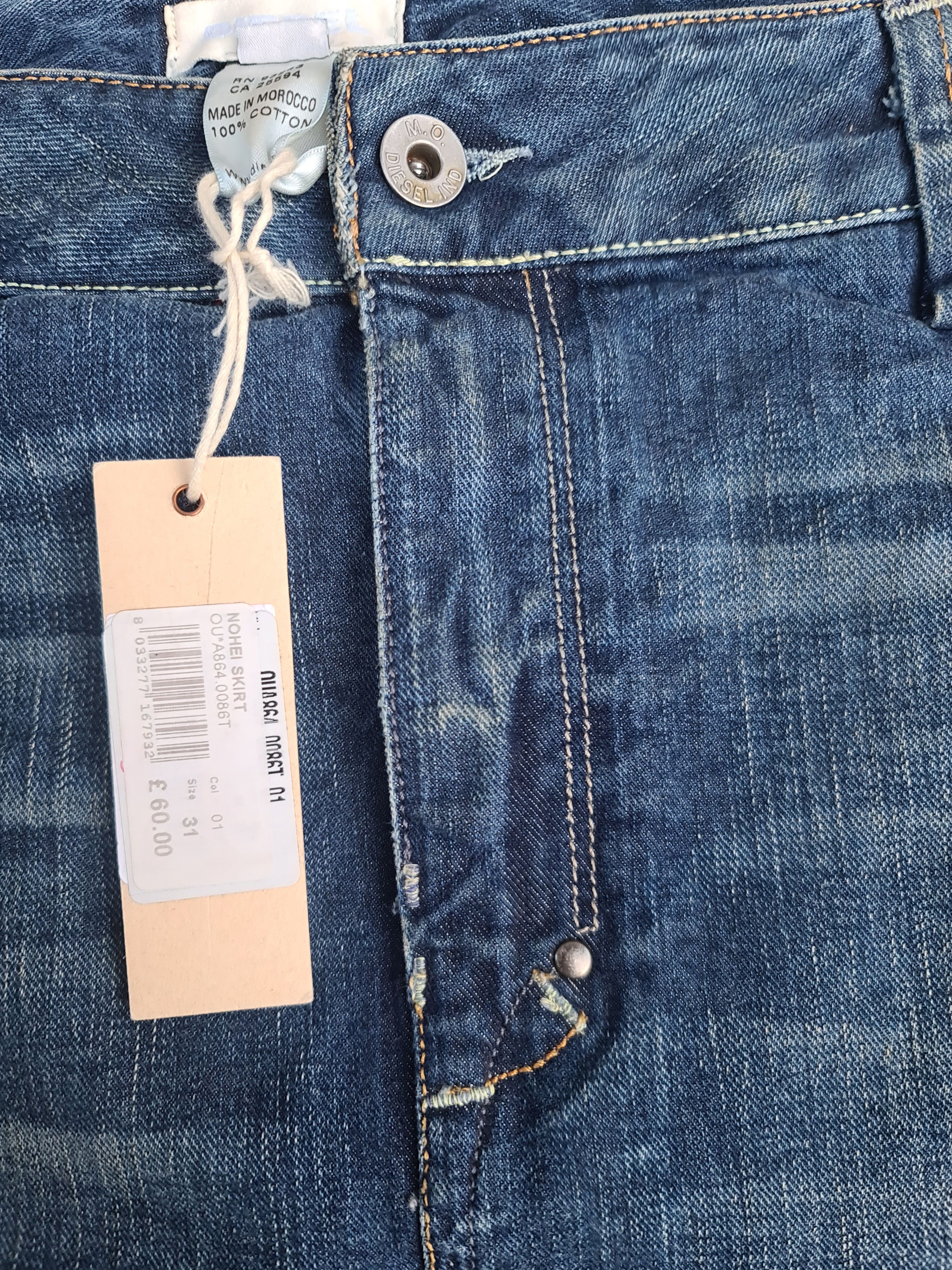 Diesel Rare 🔥 Diesel jeans mini skirt nice design Size 31" - 4 Thumbnail