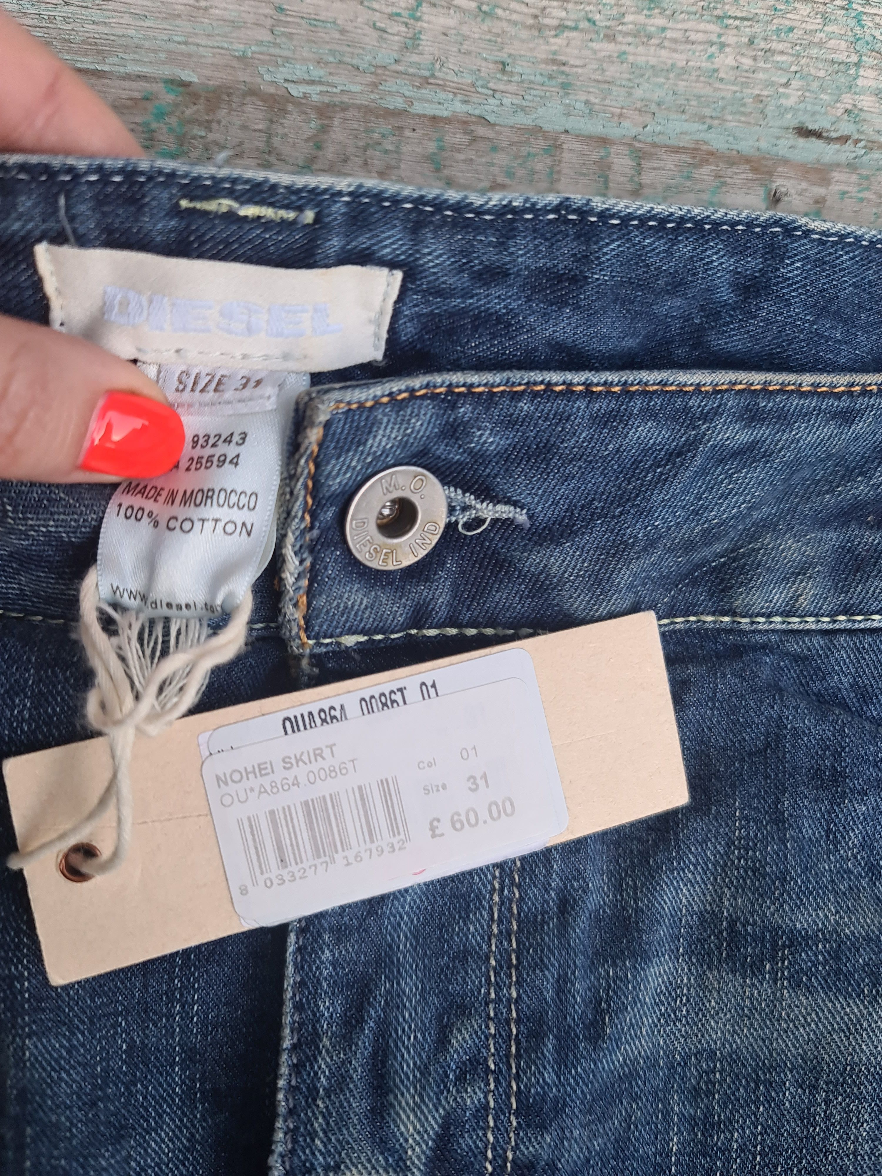 Diesel Rare 🔥 Diesel jeans mini skirt nice design Size 31" - 3 Thumbnail
