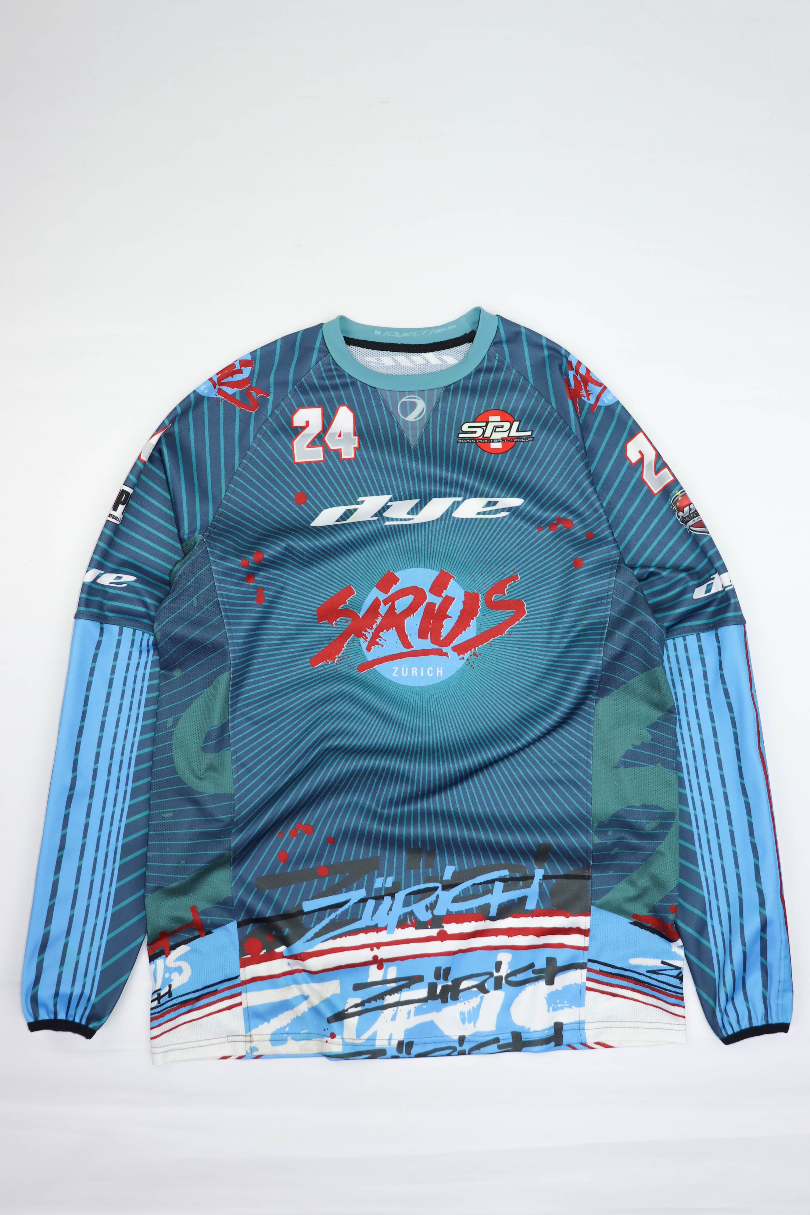 Sportswear DUE LT Sirius Zurich J.Huart Paintball Jersey Long Sleeve