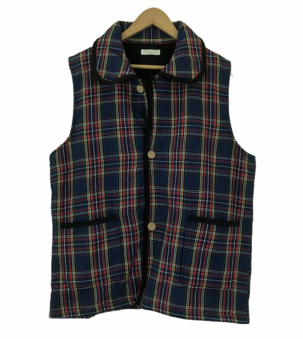 Japanese Brand UN JARDIN EN PLUS PARIS Sleeveless Tank Top Tartan Design Size US M / EU 48-50 / 2 - 1 Thumbnail