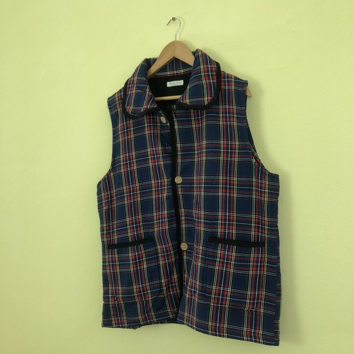 Japanese Brand UN JARDIN EN PLUS PARIS Sleeveless Tank Top Tartan Design Size US M / EU 48-50 / 2 - 2 Thumbnail