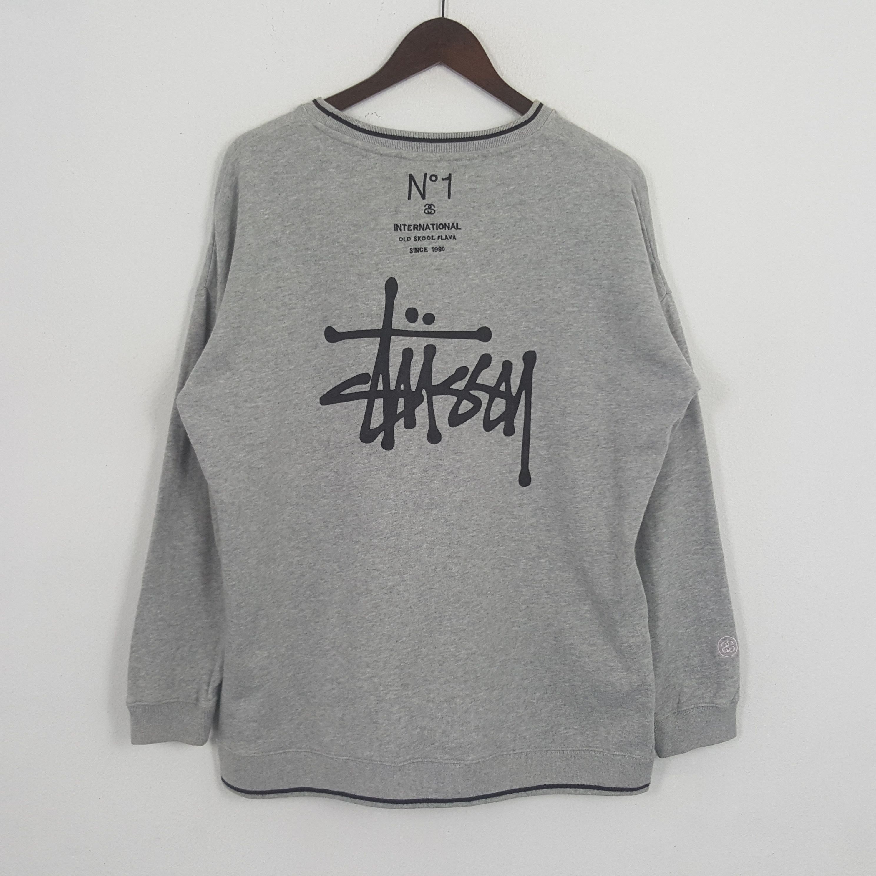 image of Stussy International Old Skool Flava Sweatshirt in Grey, Men's (Size Large)