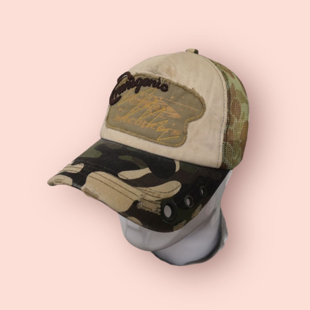 image of Aviatic x Camo Vintage Transgenic Jetcopter Camo Trucker Snapback in Green Camo, Men's