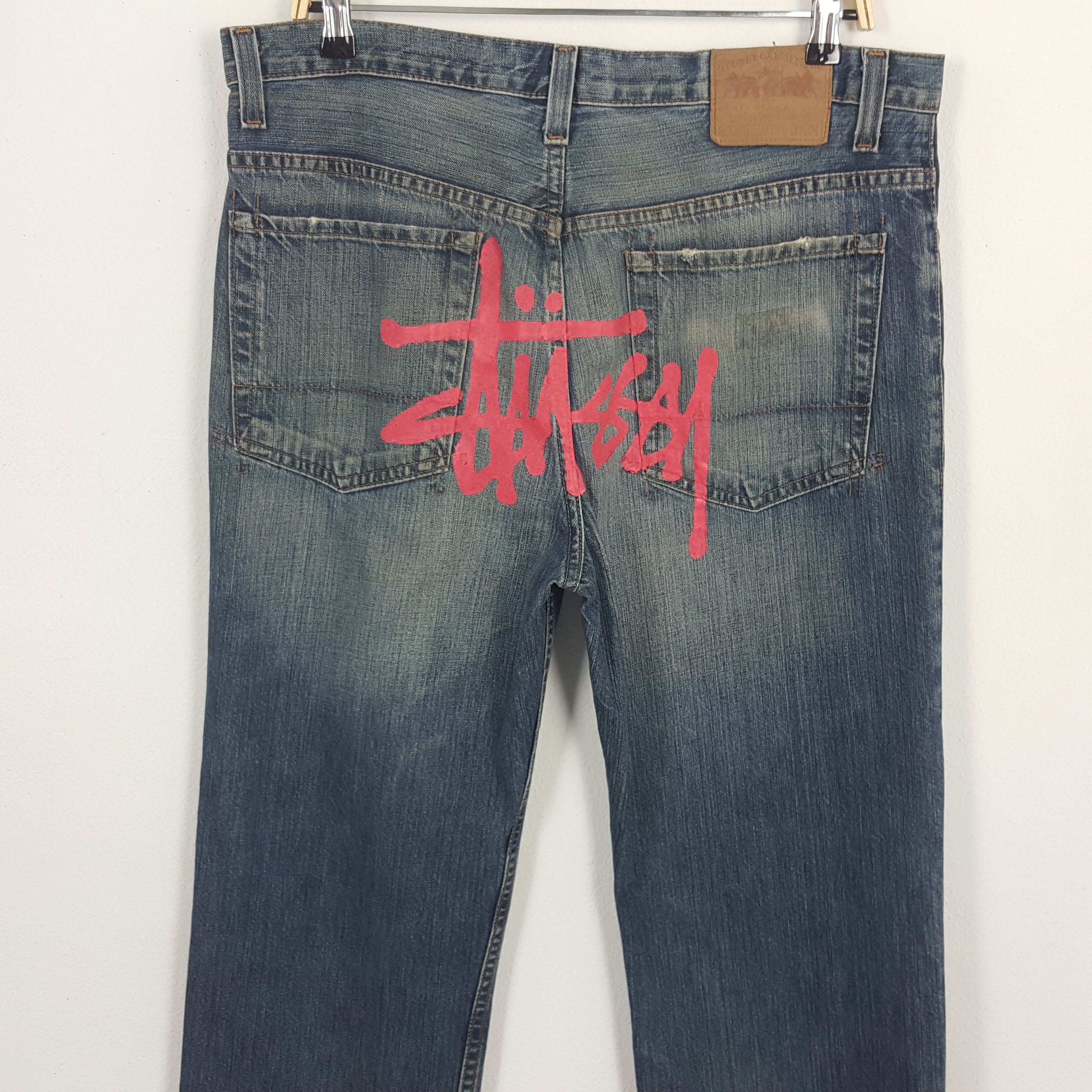 Stussy × Vintage Vintage STUSSY Streetwear Custom Logo Style Jeans Pants Size US 36 / EU 52 - 2 Thumbnail