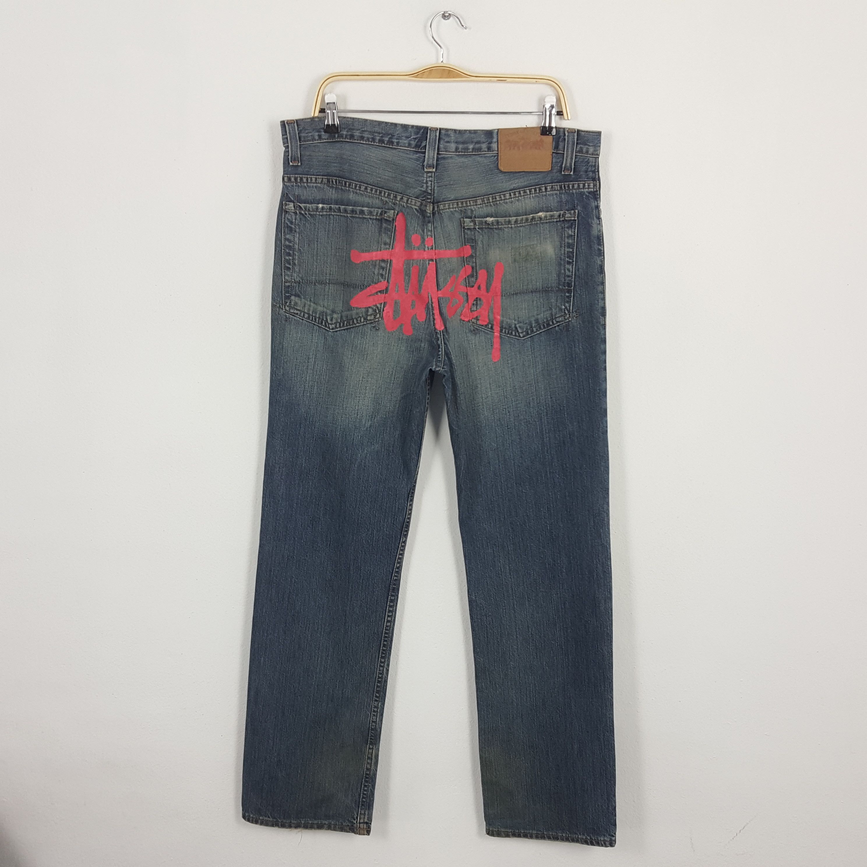 Stussy × Vintage Vintage STUSSY Streetwear Custom Logo Style Jeans Pants Size US 36 / EU 52 - 1 Thumbnail