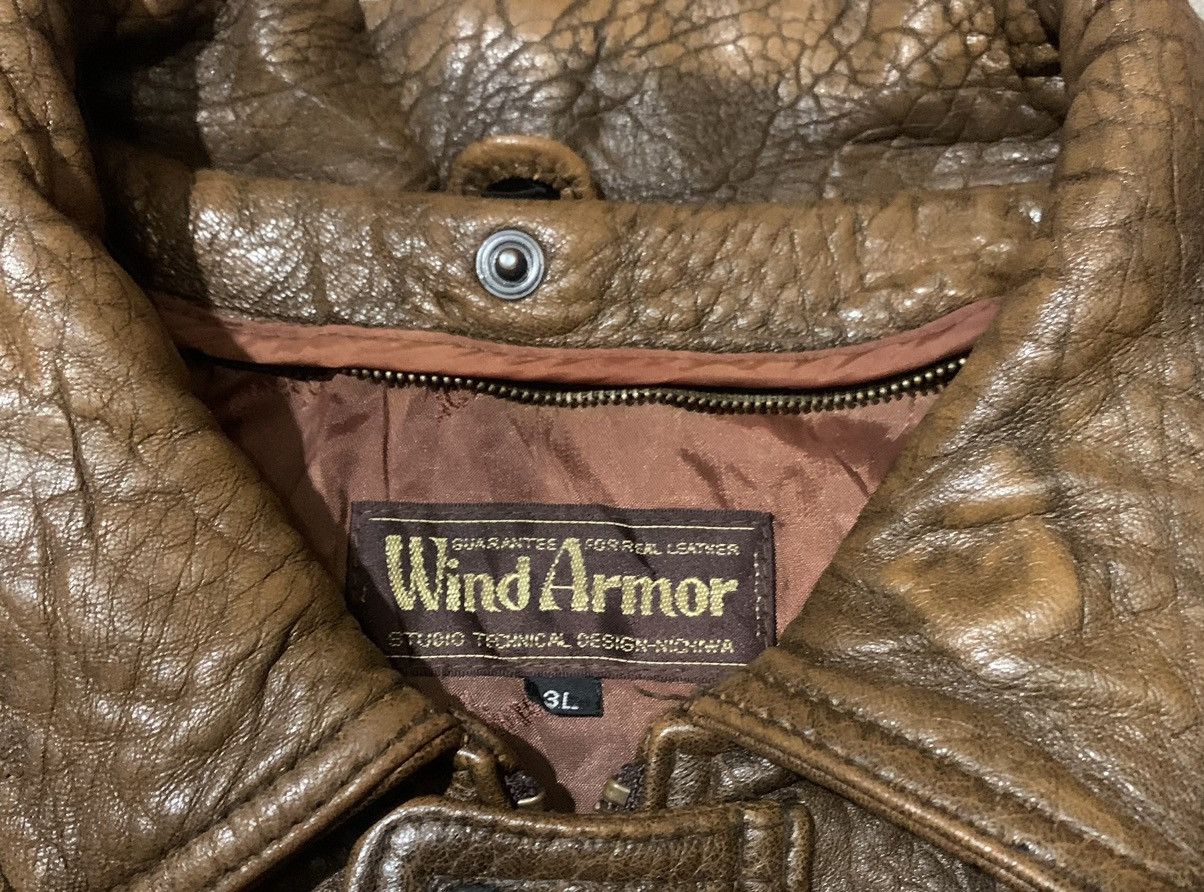 Vintage Vintage Japanese Brand Wind Armor Bomber Leather Jacket Size US L / EU 52-54 / 3 - 5 Thumbnail