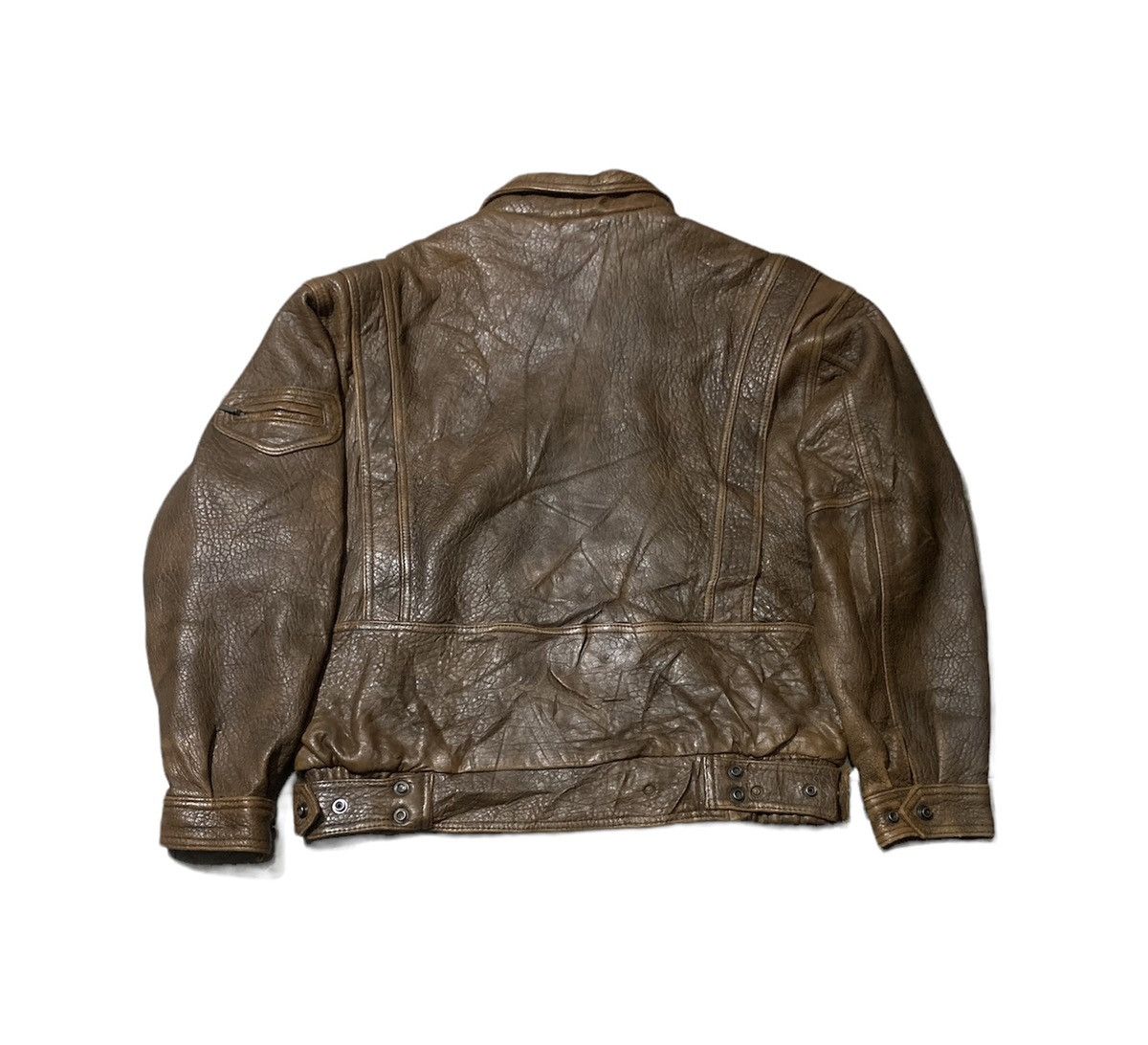 Vintage Vintage Japanese Brand Wind Armor Bomber Leather Jacket Size US L / EU 52-54 / 3 - 4 Thumbnail