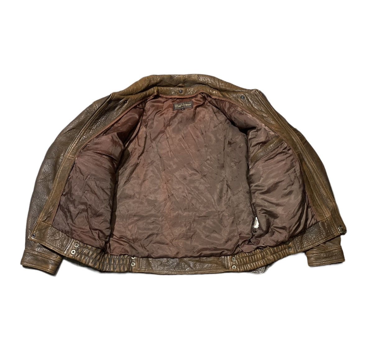 Vintage Vintage Japanese Brand Wind Armor Bomber Leather Jacket Size US L / EU 52-54 / 3 - 2 Thumbnail