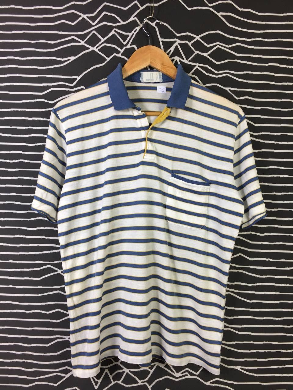 Alfred Dunhill Vtg Retro Dunhill Made in Italy Single Stitch Polo Tee Size US L / EU 52-54 / 3 - 2 Thumbnail