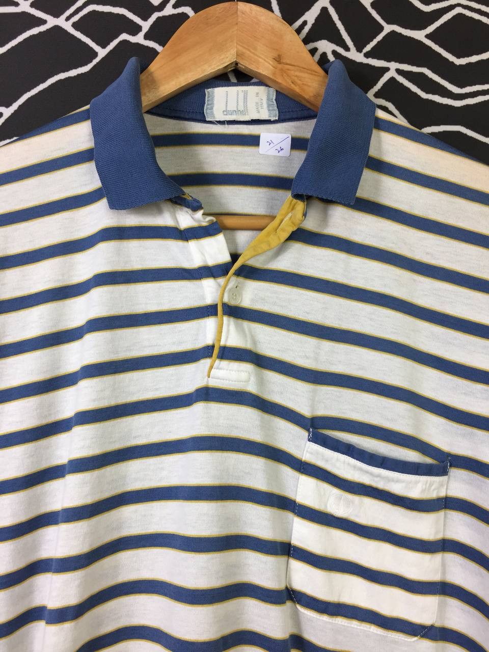 Alfred Dunhill Vtg Retro Dunhill Made in Italy Single Stitch Polo Tee Size US L / EU 52-54 / 3 - 3 Thumbnail