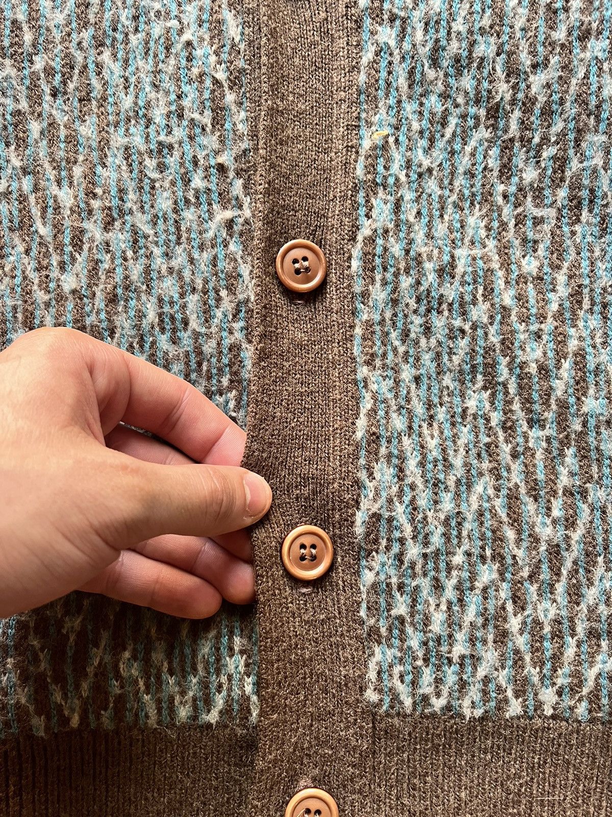 Japanese Brand Vintage mohair knit cardigan fuzzy Kurt cobain Size US M / EU 48-50 / 2 - 4 Thumbnail