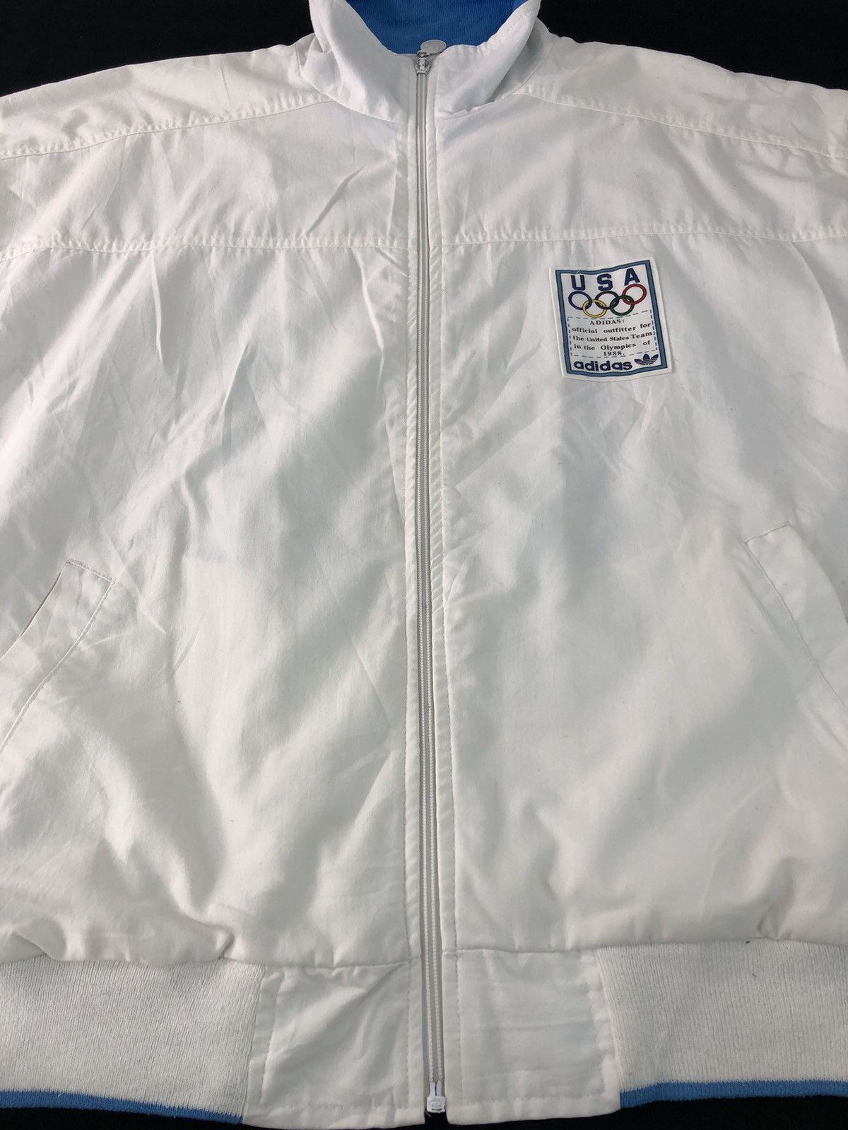 Adidas × USA Olympics 80s Zipper Adidas Olympic USA Bomber Style Big Logo Inner Size US XL / EU 56 / 4 - 6 Thumbnail